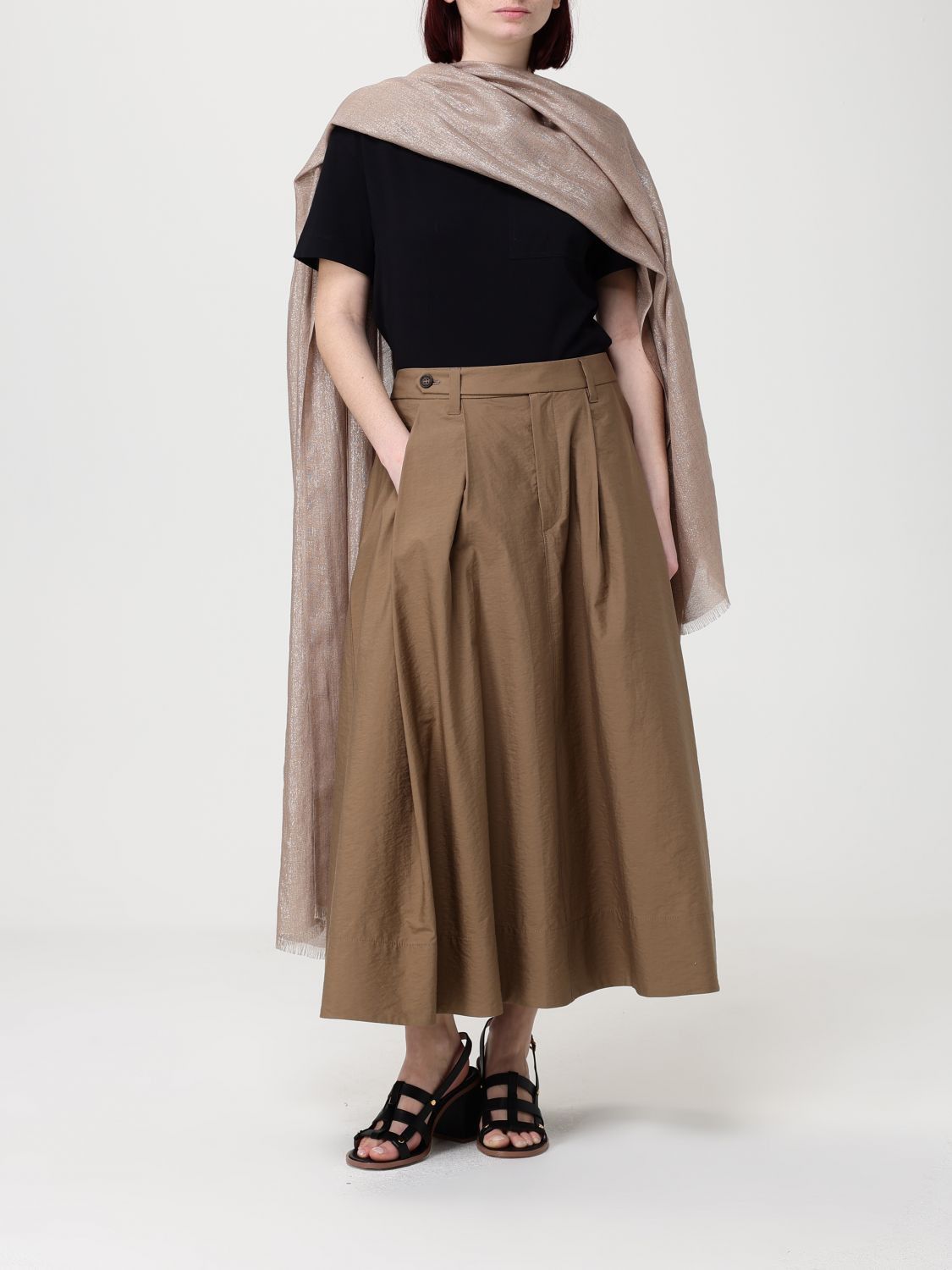 Brunello Cucinelli Brunello Cucinelli Skirt Woman Sand Size 30" / US 8 / IT 44 - 2 Thumbnail