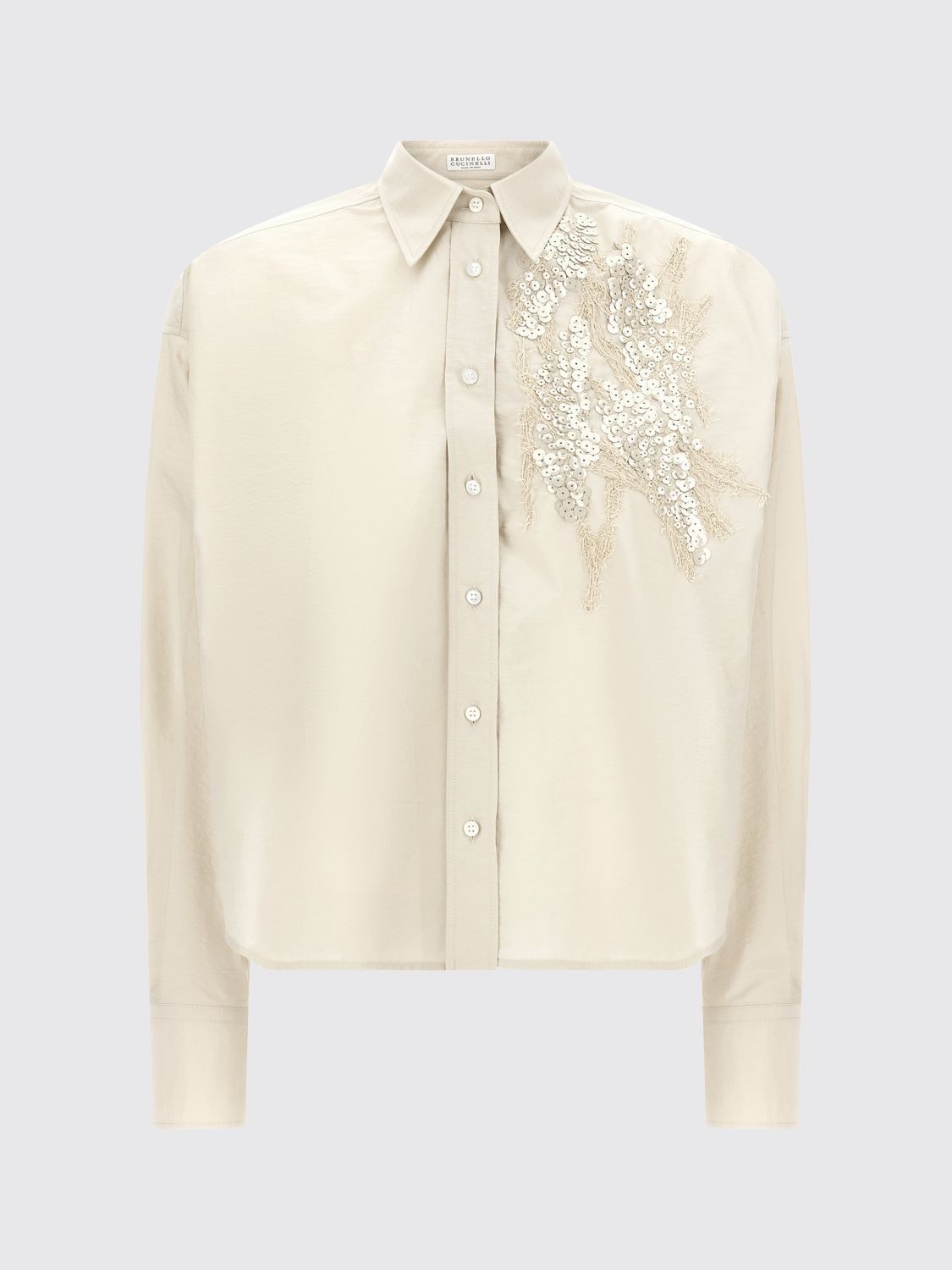 Brunello Cucinelli Brunello Cucinelli Shirt Woman Beige Size XL / US 12-14 / IT 48-50 - 2 Thumbnail