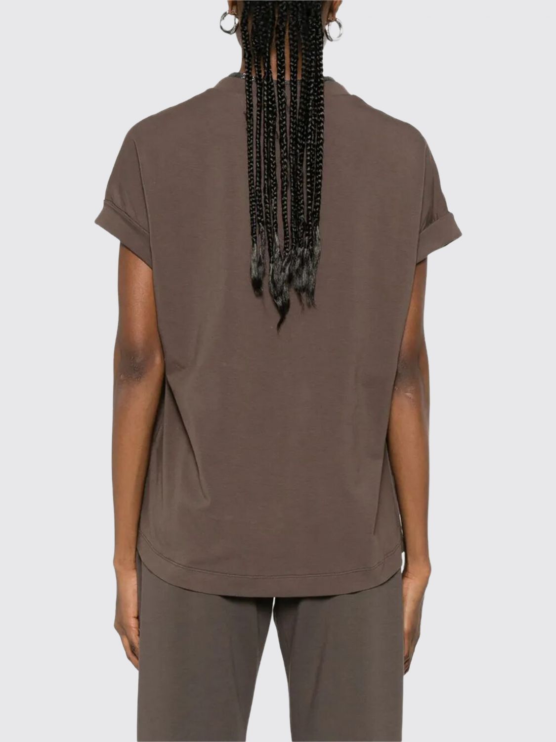 Brunello Cucinelli Brunello Cucinelli T-Shirt Woman Brown Size L / US 10 / IT 46 - 2 Thumbnail