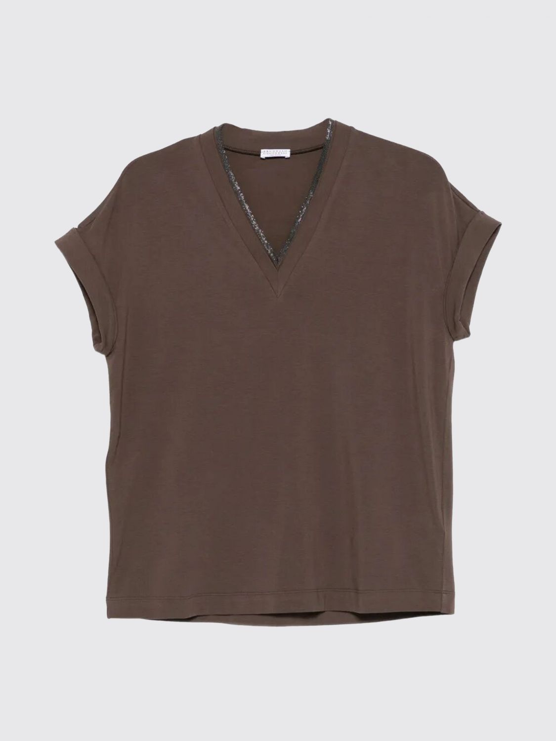Brunello Cucinelli Brunello Cucinelli T-Shirt Woman Brown Size L / US 10 / IT 46 - 4 Thumbnail