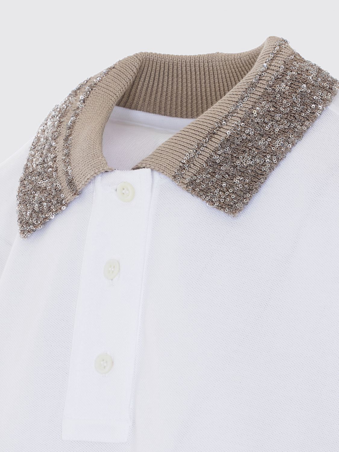 Brunello Cucinelli Brunello Cucinelli Polo Shirt Woman White Size L / US 10 / IT 46 - 4 Thumbnail