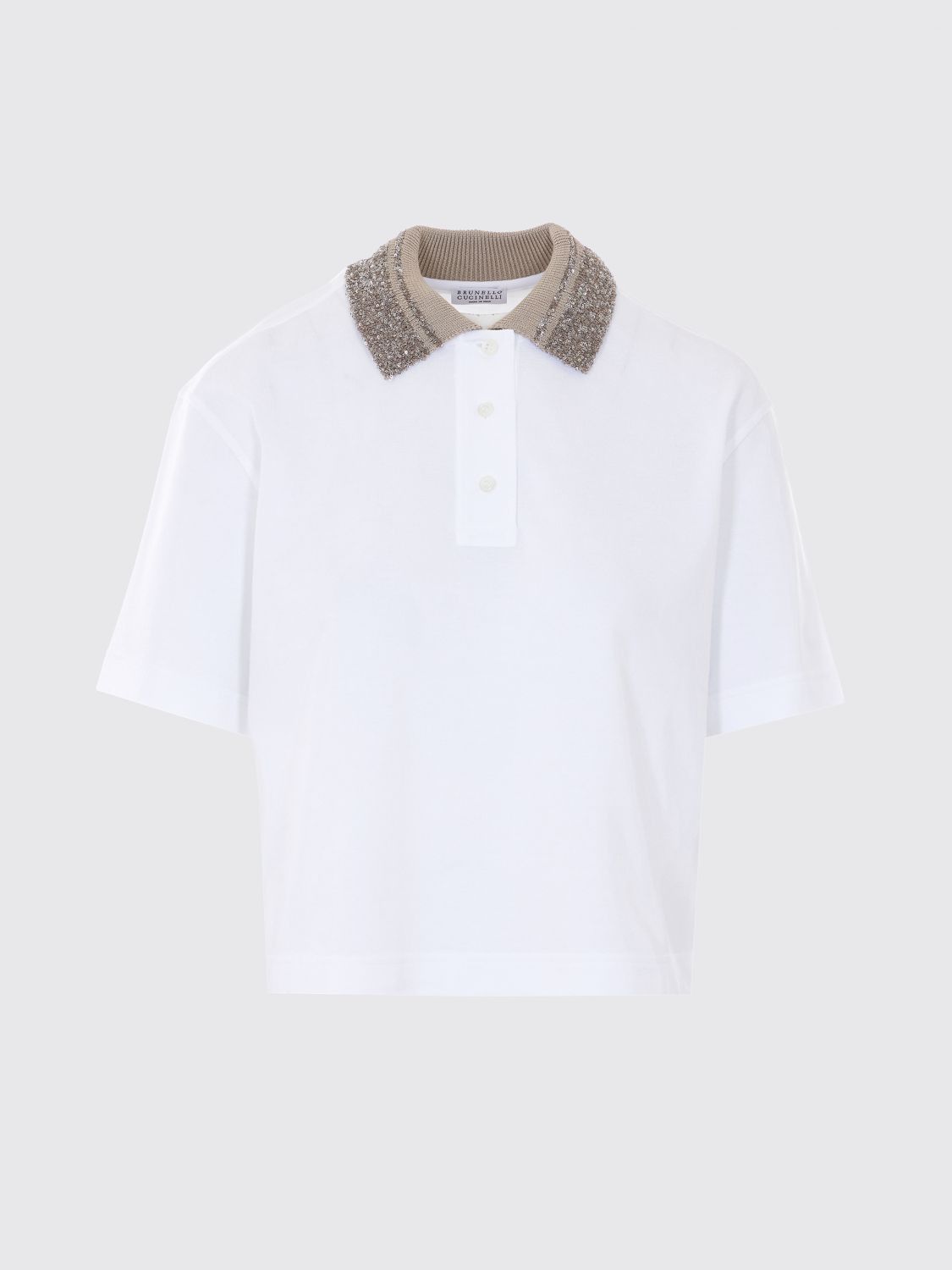 Brunello Cucinelli Brunello Cucinelli Polo Shirt Woman White Size L / US 10 / IT 46 - 2 Thumbnail