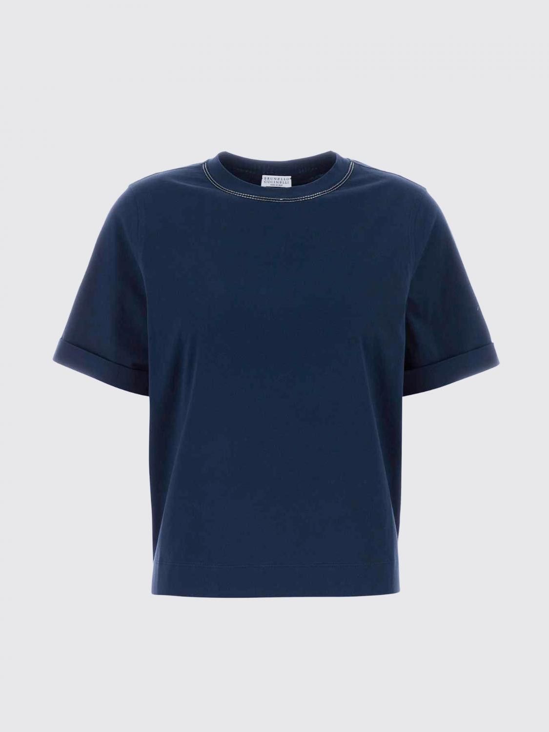 Brunello Cucinelli Brunello Cucinelli T-Shirt Woman Blue Size S / US 4 / IT 40 - 2 Thumbnail