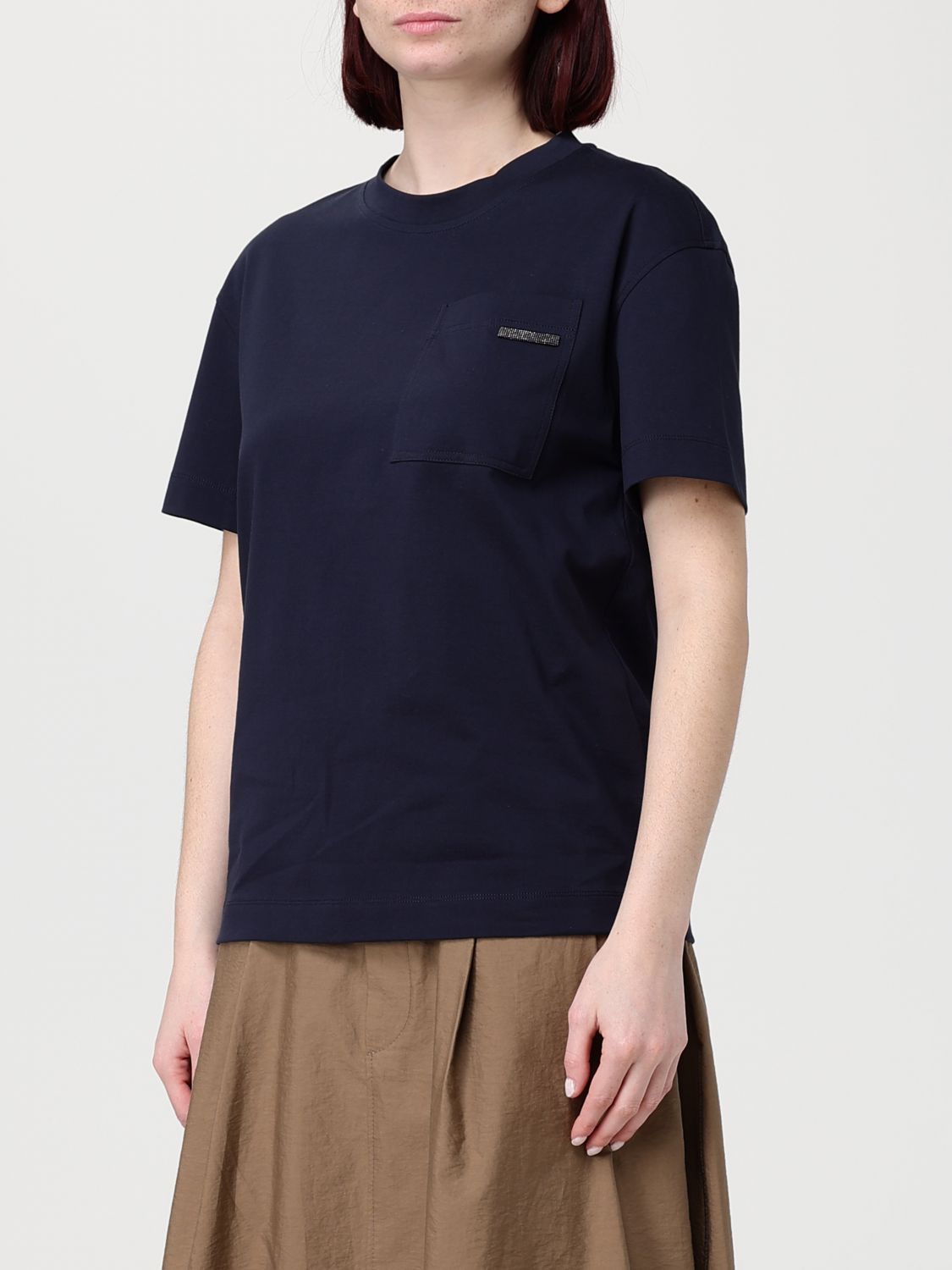 Brunello Cucinelli Brunello Cucinelli T-Shirt Woman Blue Size M / US 6-8 / IT 42-44 - 4 Thumbnail