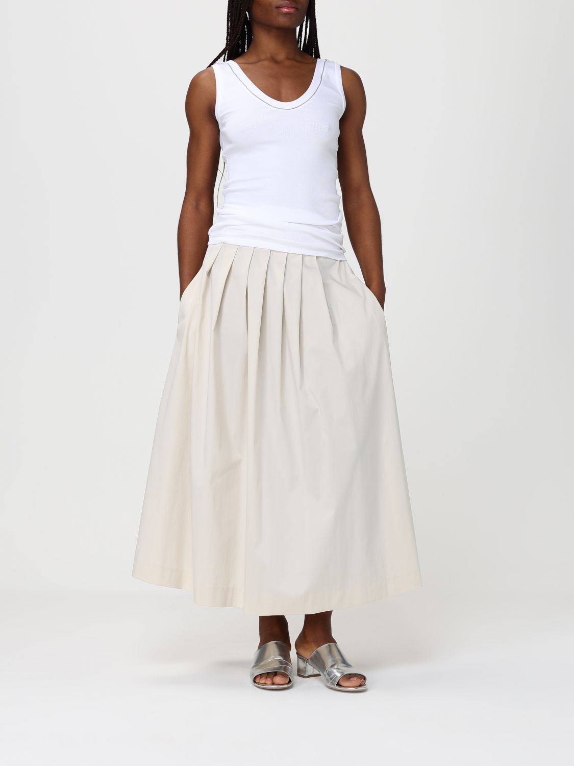 Brunello Cucinelli Brunello Cucinelli T-Shirt Woman White Size XL / US 12-14 / IT 48-50 - 2 Thumbnail