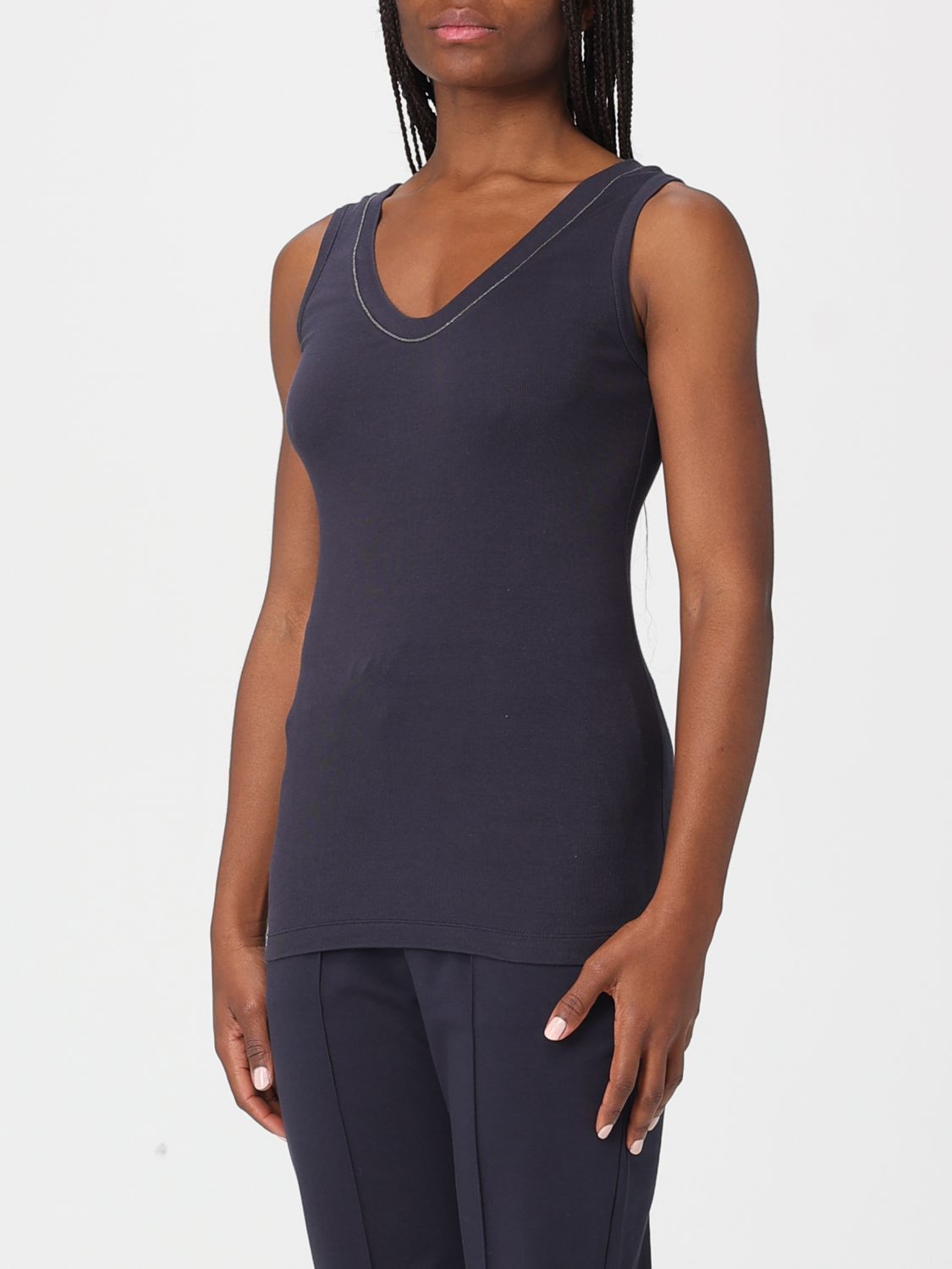 Brunello Cucinelli Brunello Cucinelli T-Shirt Woman Ocean Size S / US 4 / IT 40 - 4 Thumbnail