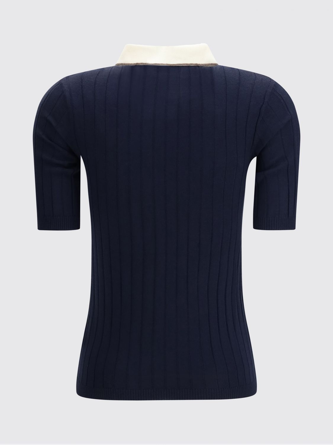 Brunello Cucinelli Brunello Cucinelli Polo Shirt Woman Blue Size S / US 4 / IT 40 - 3 Thumbnail