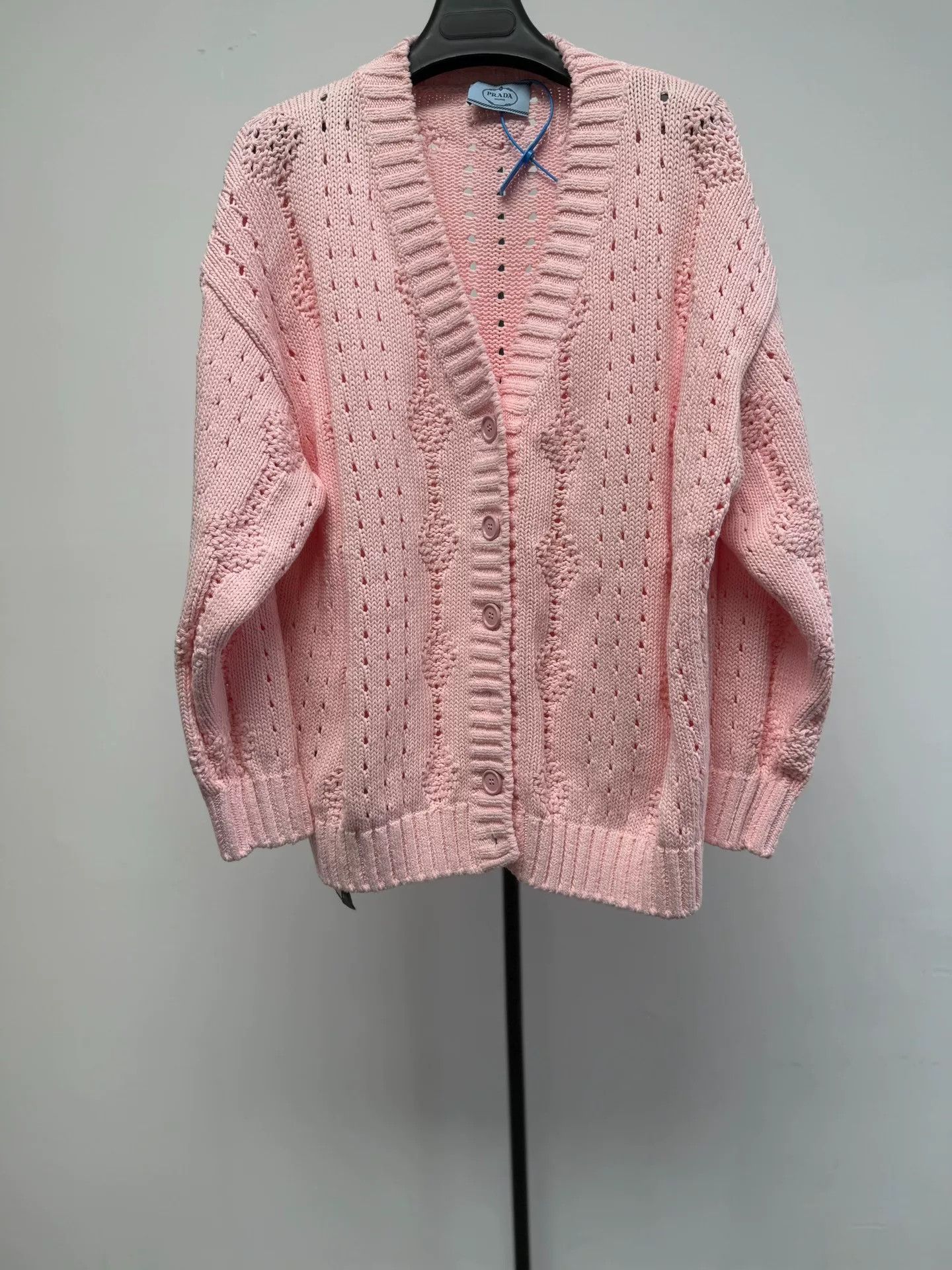 Prada Prada Pink Chunky Knit Cardigan IT 38 Size XS / US 0-2 / IT 36-38 - 2 Thumbnail