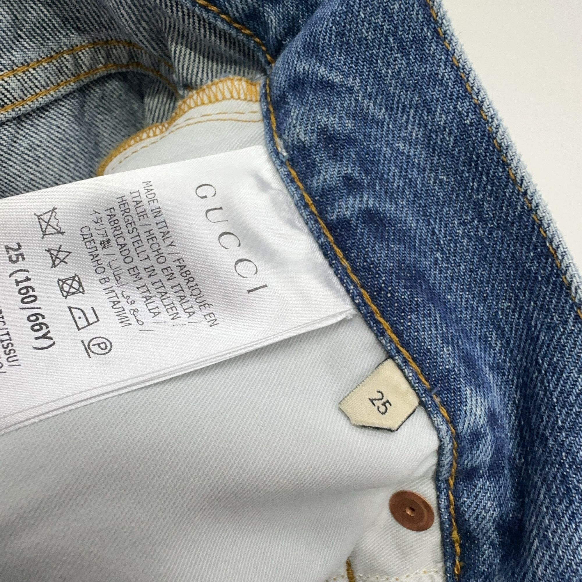 Gucci Gucci Logo Applique Straight Leg Jeans 25 Size 25" / US 0 / IT 36 - 4 Thumbnail