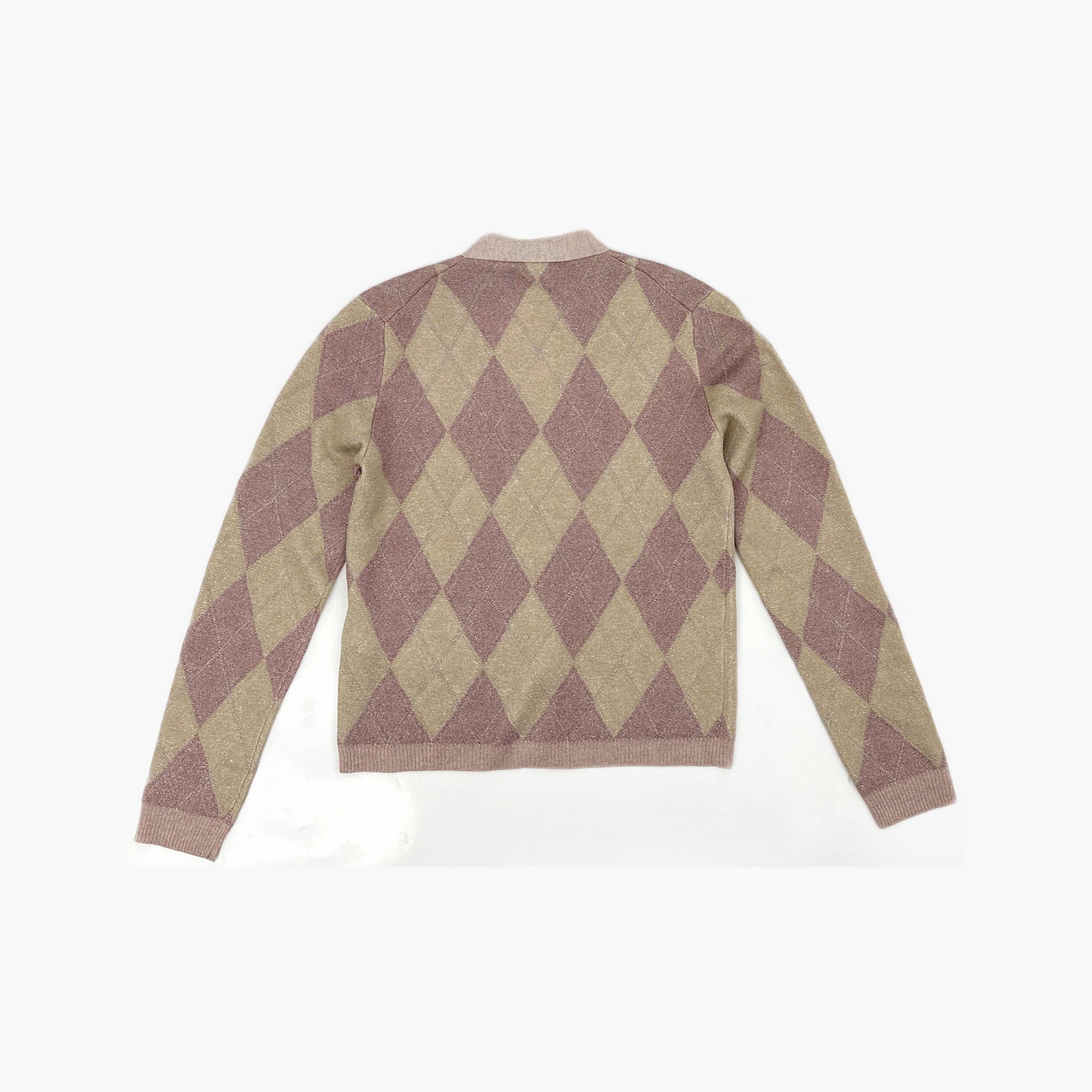 Gucci Gucci Pink Argyle V-Neck Cardigan Size M Size M / US 6-8 / IT 42-44 - 2 Thumbnail