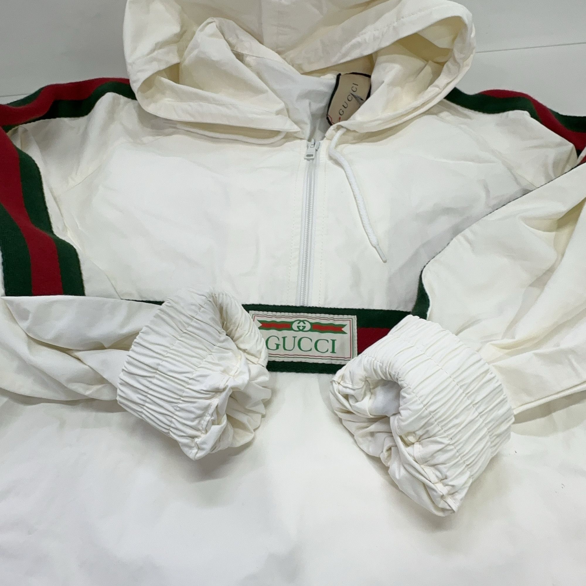 Gucci Gucci Logo Stripe Half-Zip Hooded Windbreaker Size 46 Size US S / EU 44-46 / 1 - 12 Thumbnail