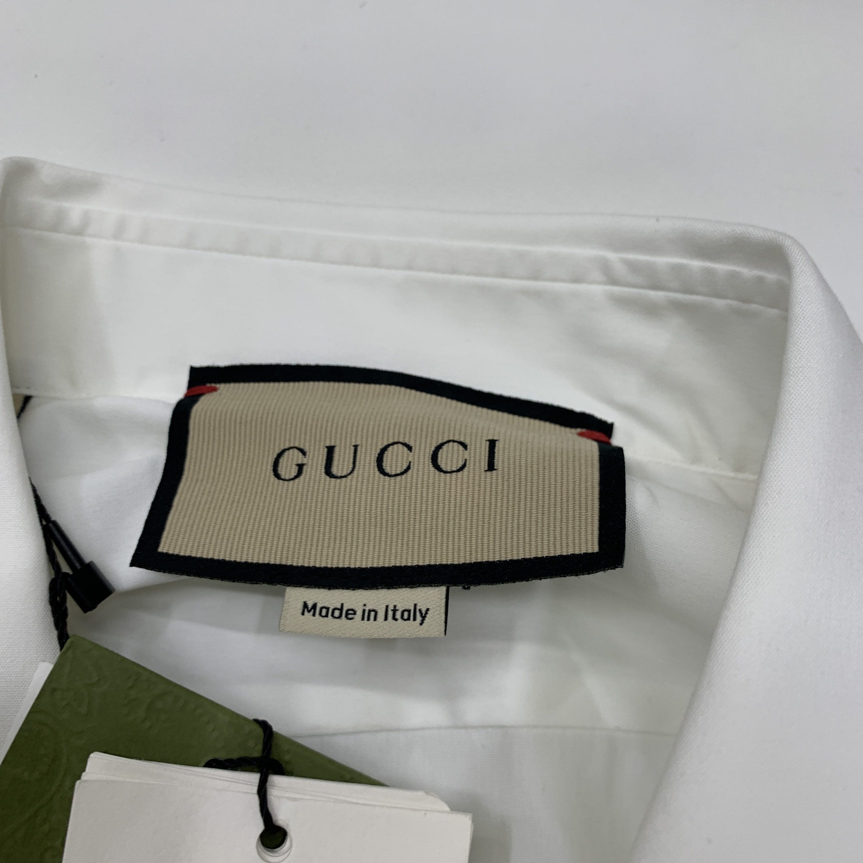 Gucci Gucci Solid White Cotton Button Up Shirt Size 15.5 Size US M / EU 48-50 / 2 - 3 Thumbnail