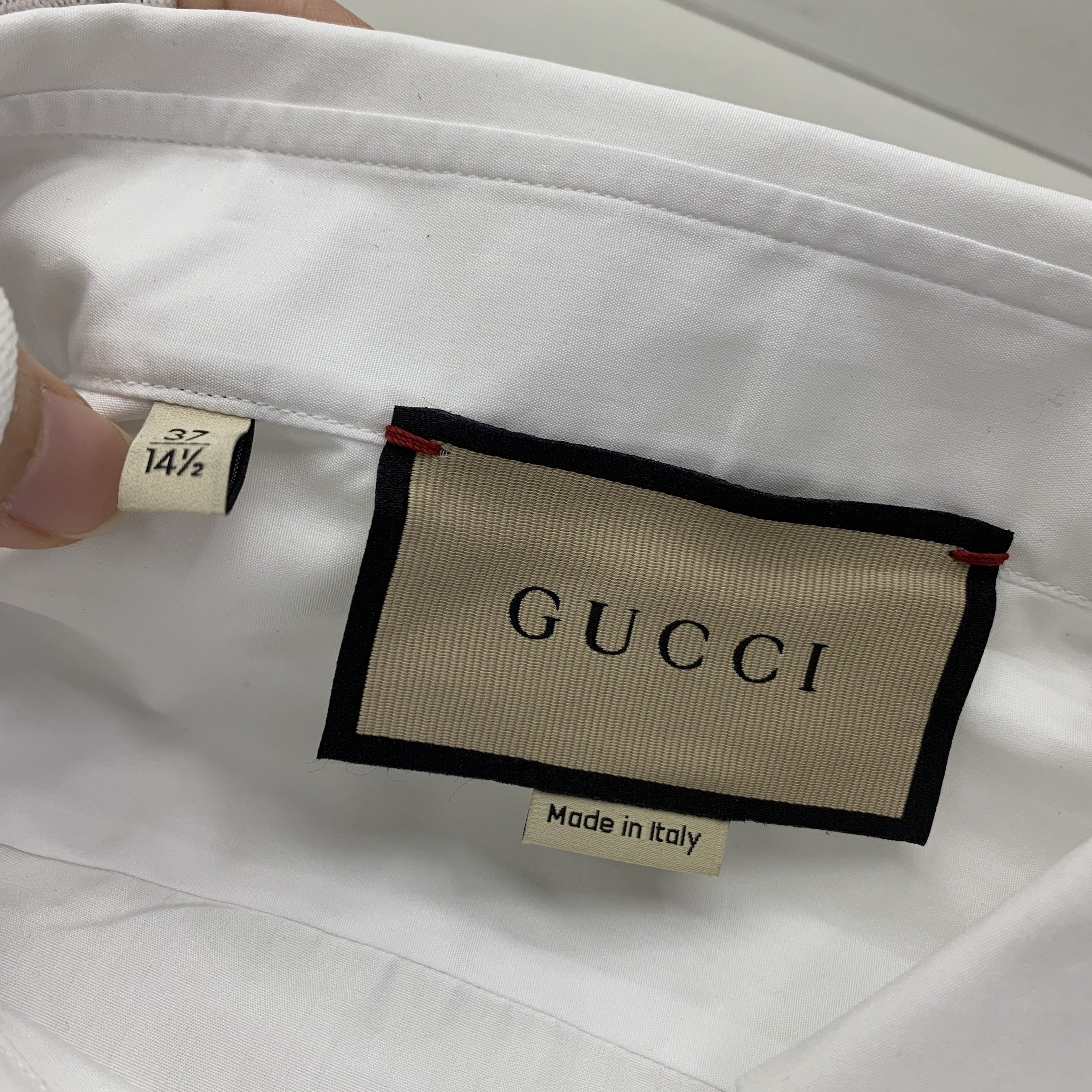 Gucci Gucci Solid Long Sleeve Shirt Size 14.5 Size US S / EU 44-46 / 1 - 3 Thumbnail