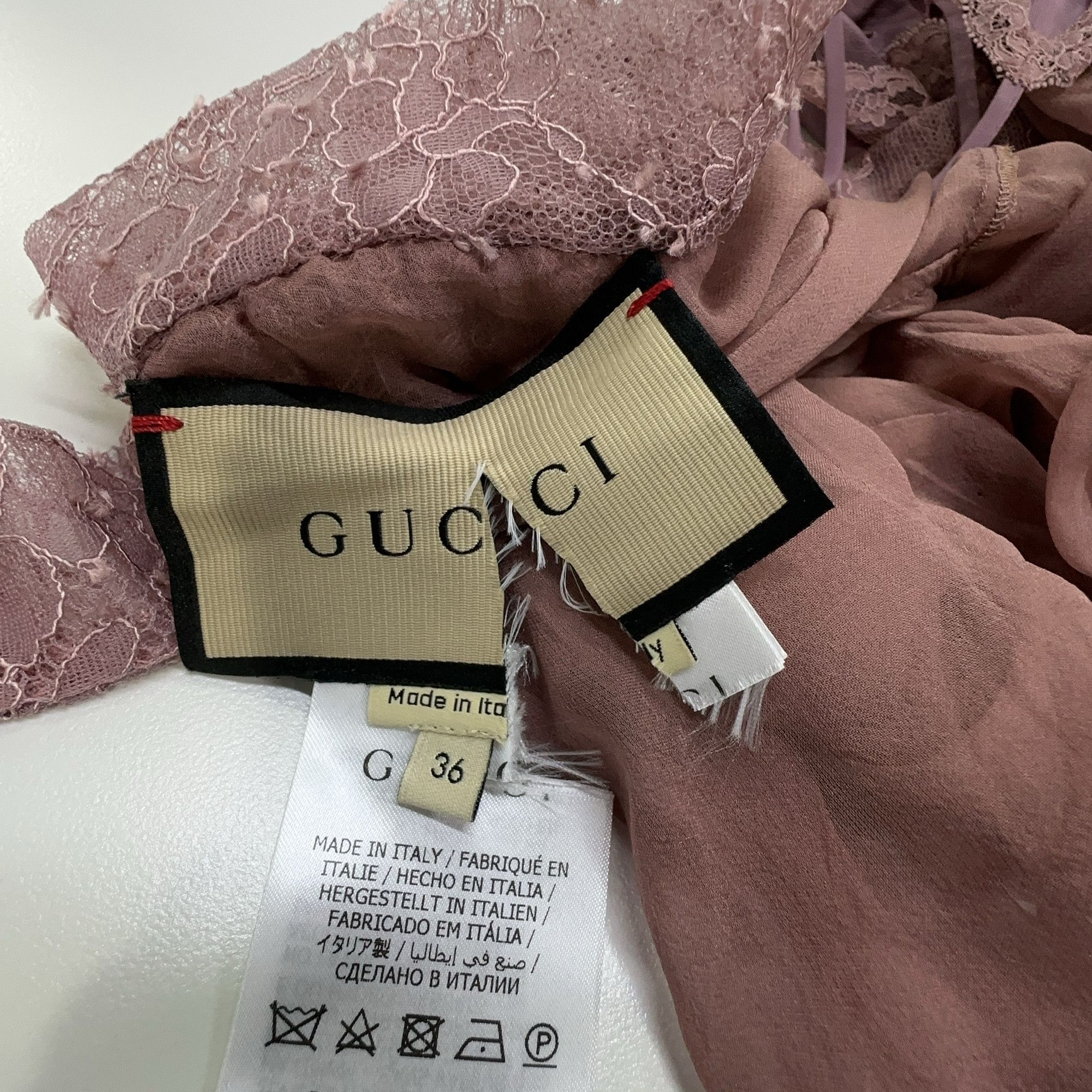Gucci Gucci Silk Lace Panelled Sheer Blouse it_36 Size XS / US 0-2 / IT 36-38 - 3 Thumbnail