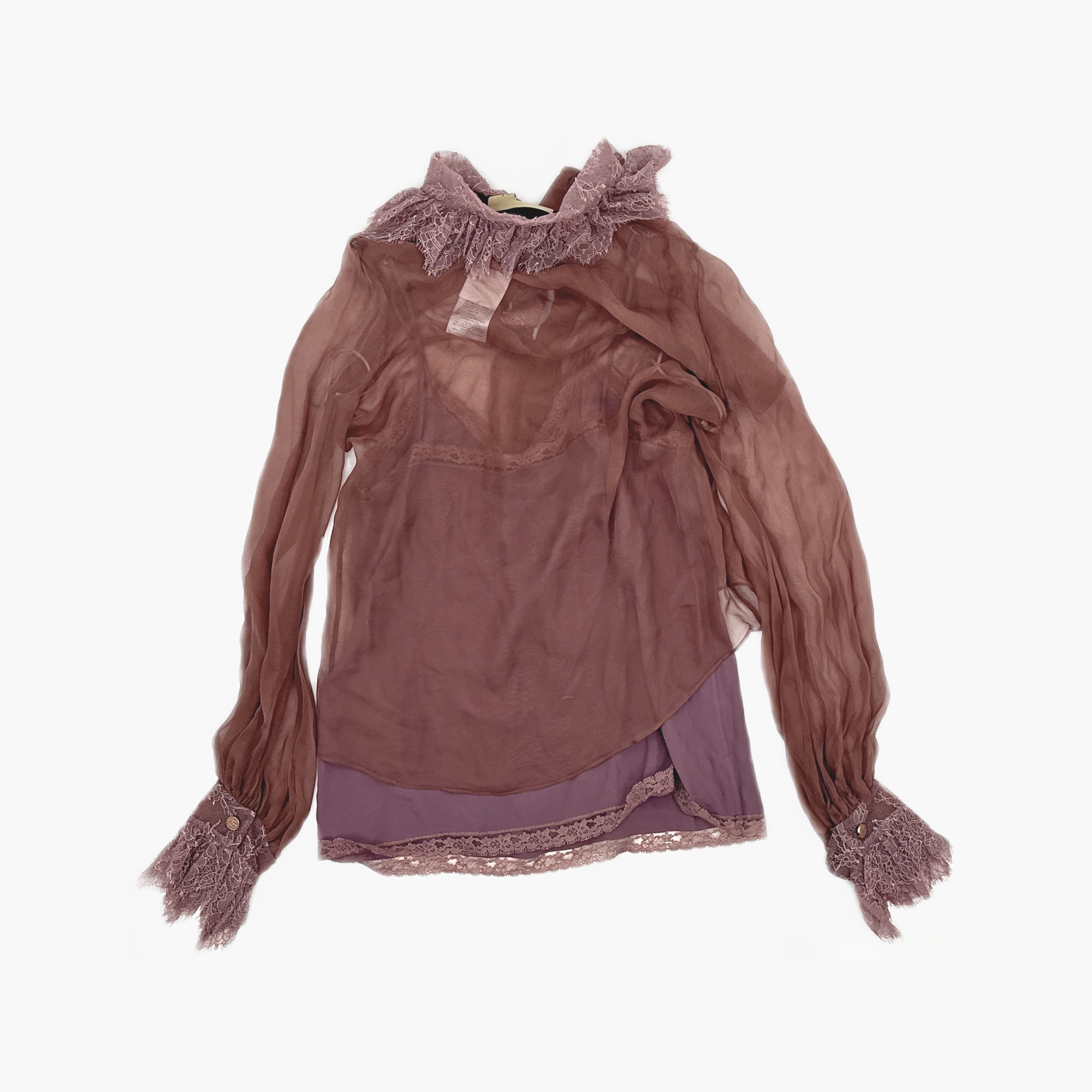 Gucci Gucci Silk Lace Panelled Sheer Blouse it_36 Size XS / US 0-2 / IT 36-38 - 2 Thumbnail