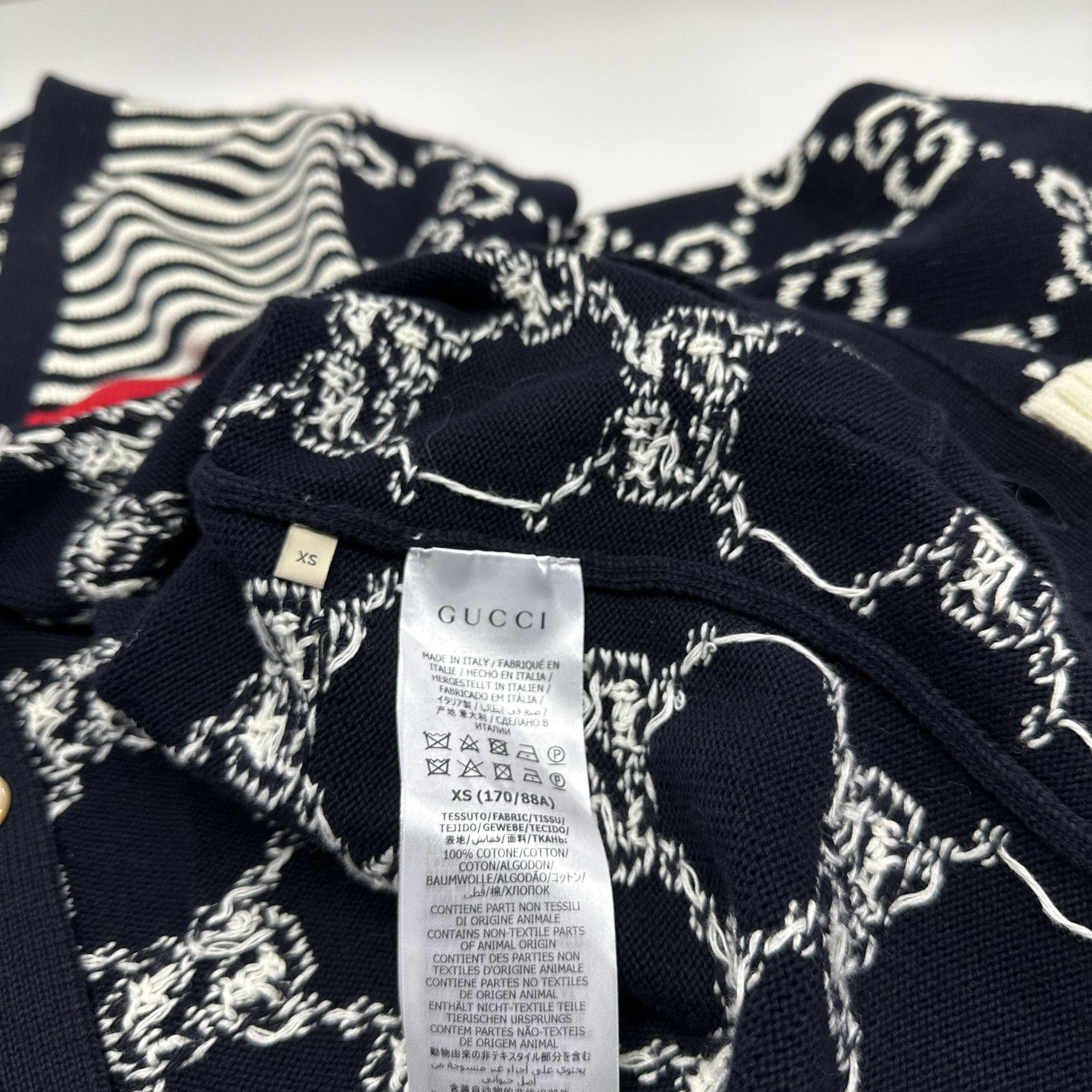 Gucci Gucci GG Monogram Striped Knit Cardigan XS Size US XS / EU 42 / 0 - 4 Thumbnail