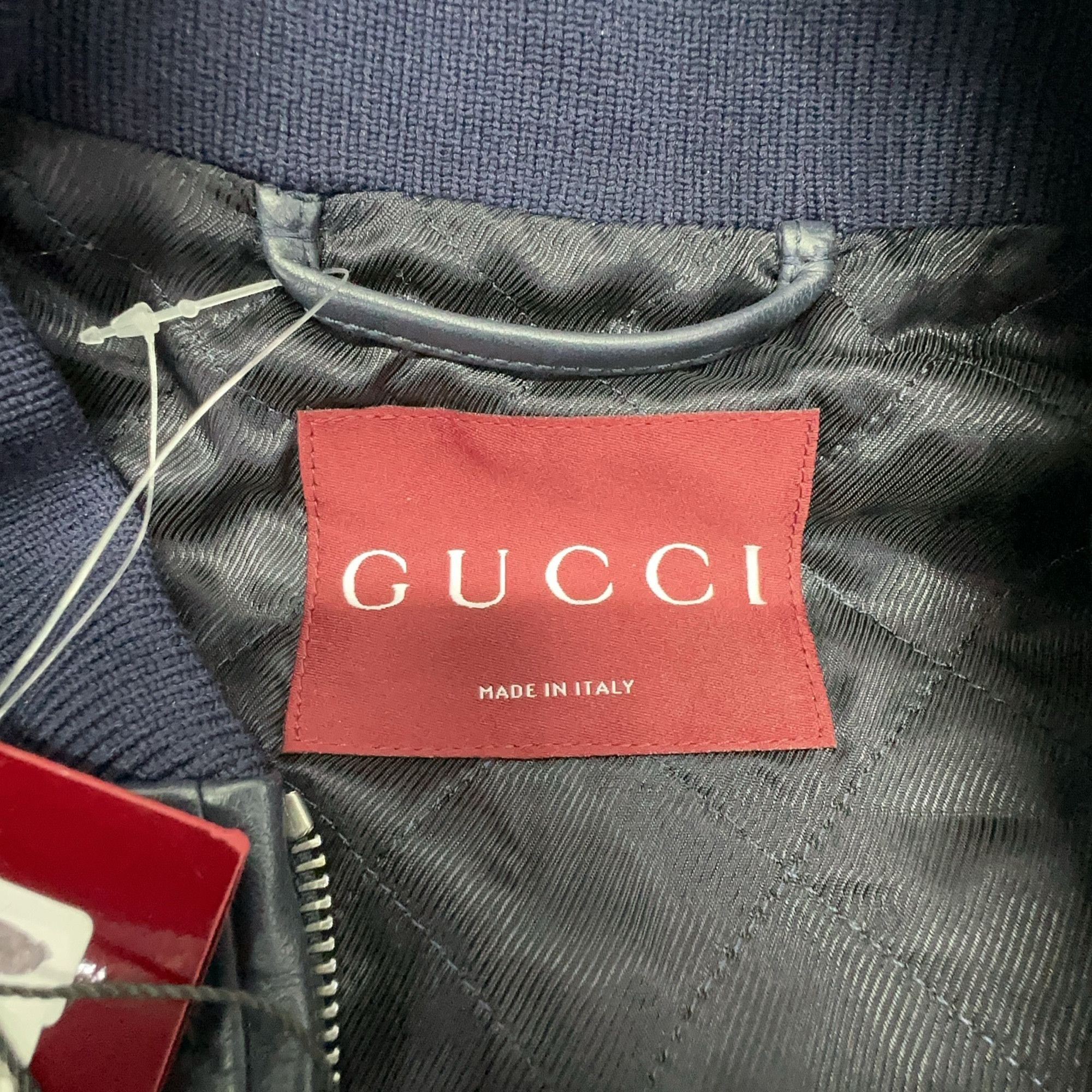 Gucci Gucci GG Embossed Leather Bomber Jacket 54 Size US L / EU 52-54 / 3 - 3 Thumbnail