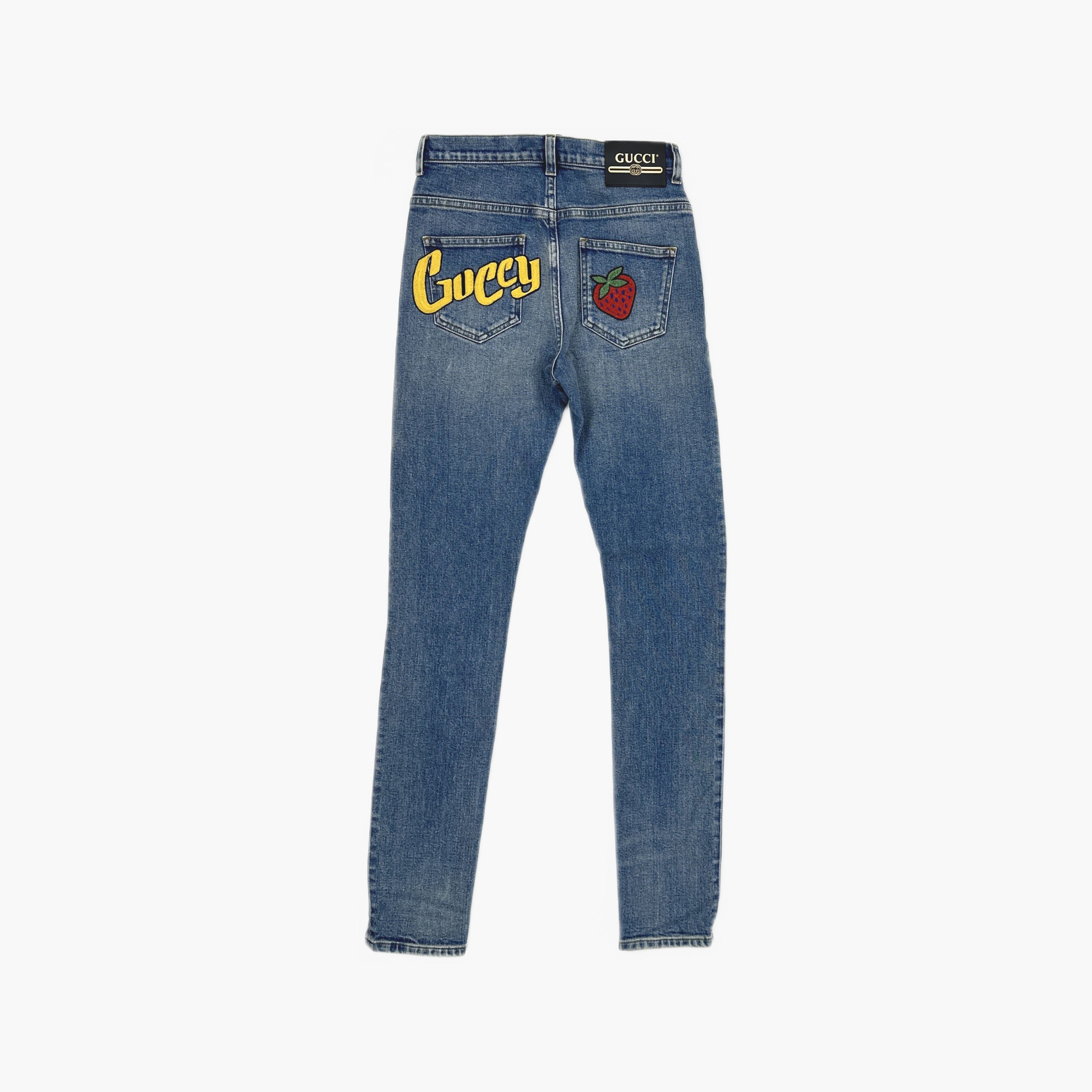 Gucci Gucci Strawberry Guccy Patch Jeans Size 25 Size 25" / US 0 / IT 36 - 2 Thumbnail