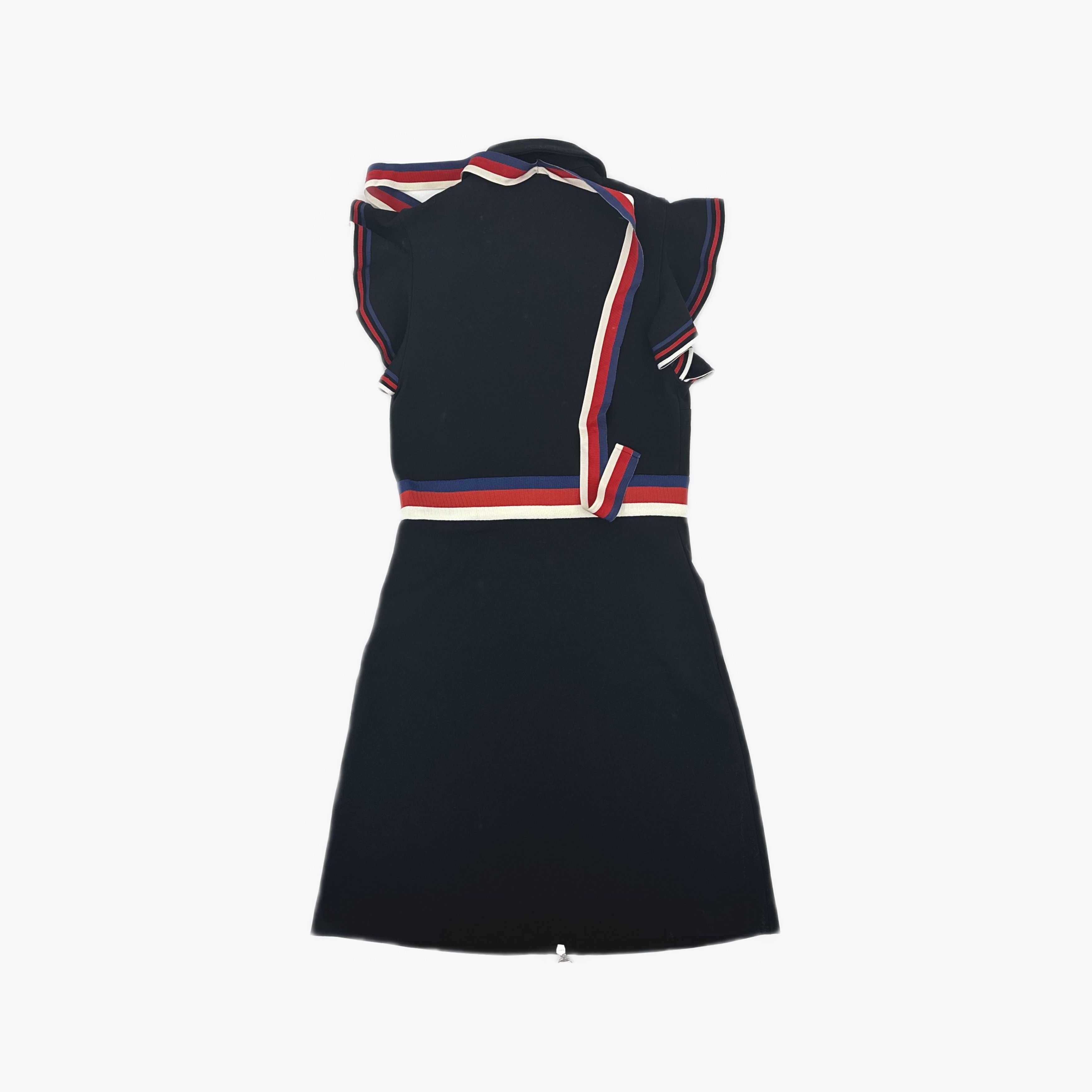 Gucci Gucci Striped Ruffle Zip Mini Dress Size L Size L / US 10 / IT 46 - 2 Thumbnail