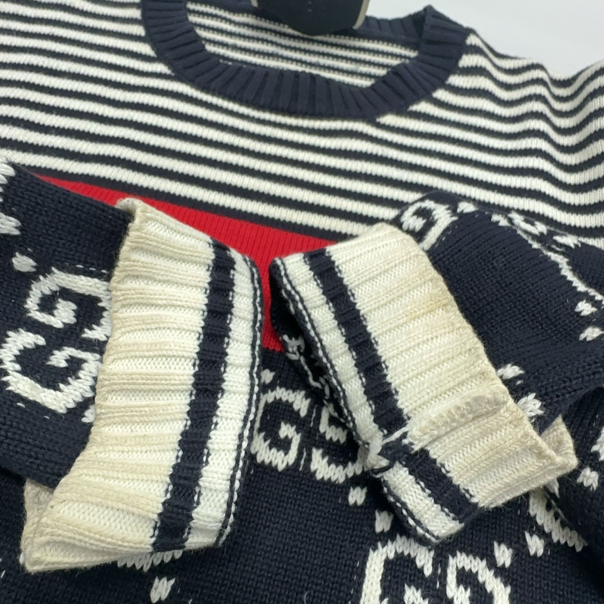 Gucci Gucci GG Logo Striped Knit Sweater Size S Size US S / EU 44-46 / 1 - 10 Thumbnail
