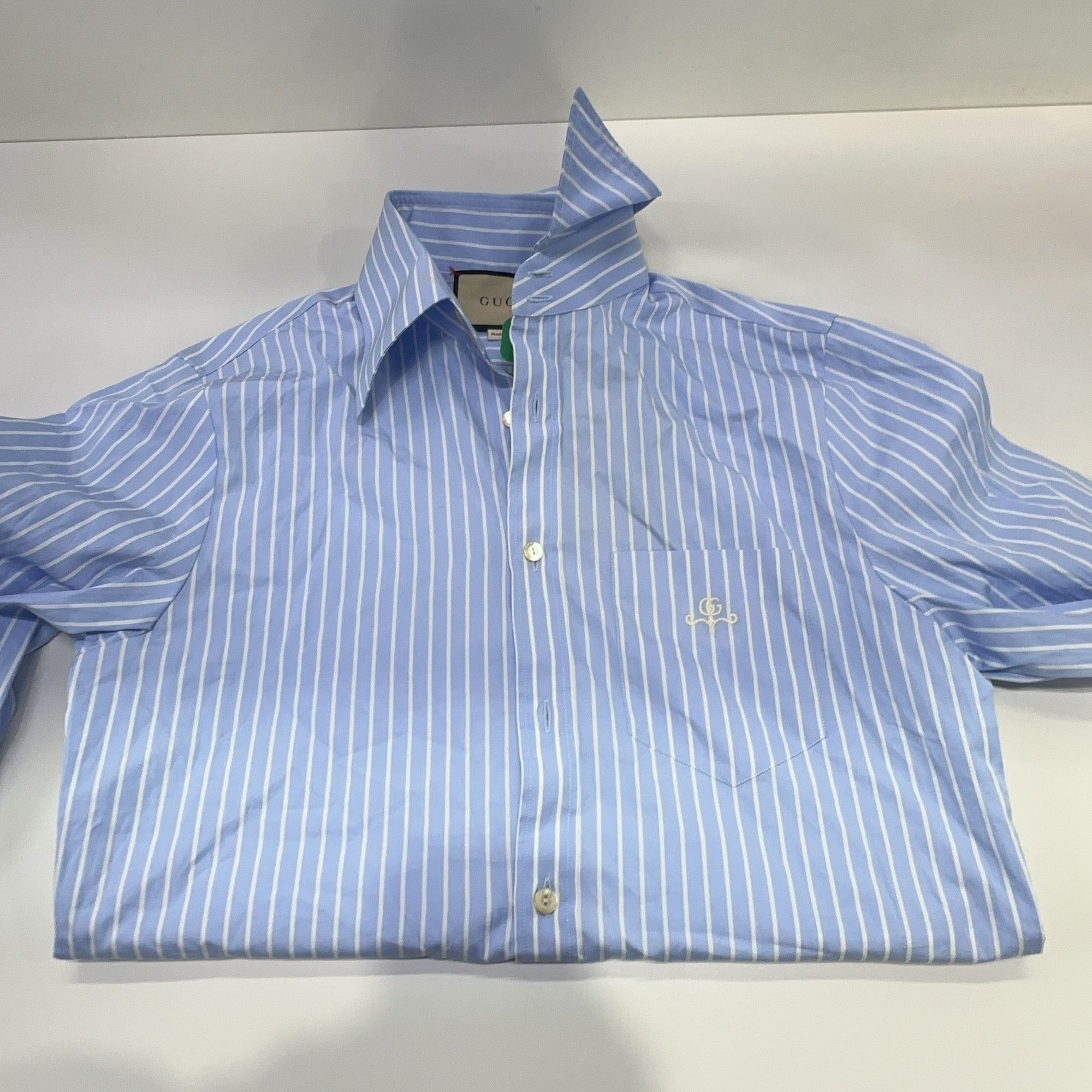 Gucci Gucci Striped Double G Embroidered Shirt Size 15 Size US S / EU 44-46 / 1 - 7 Thumbnail