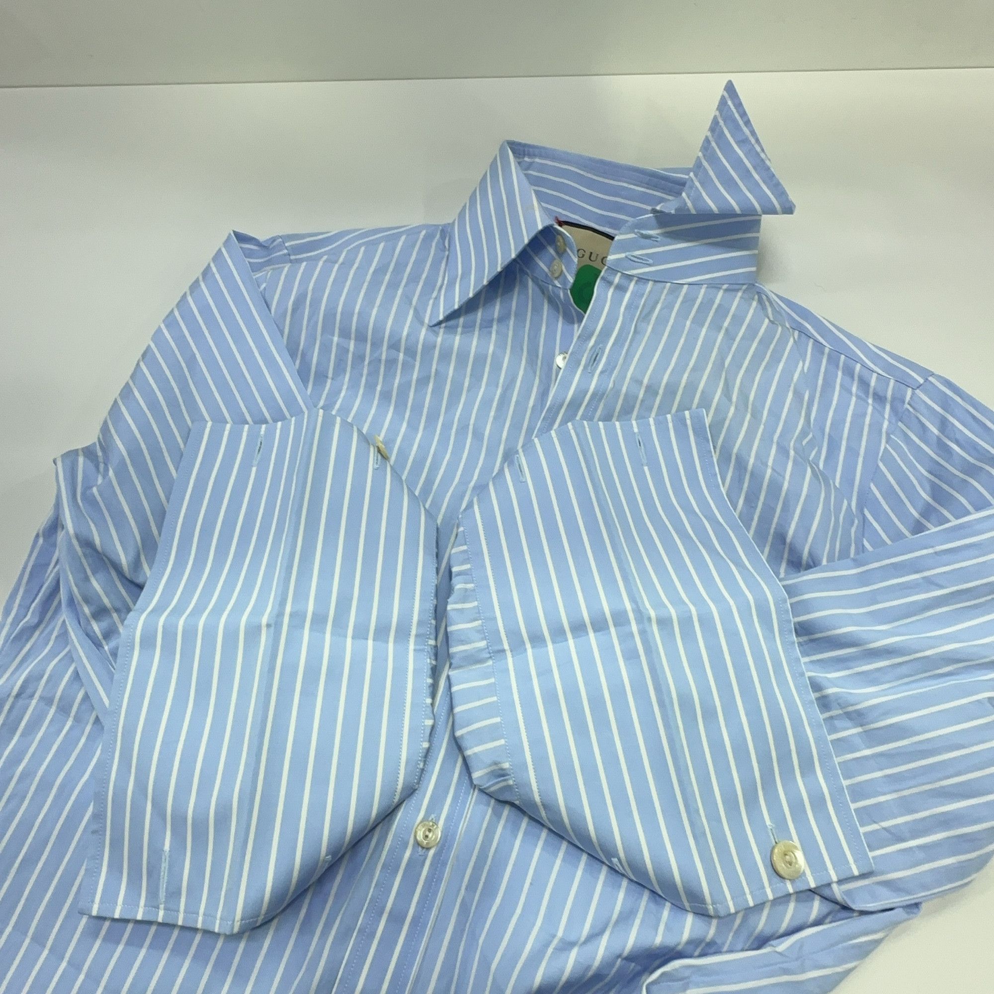 Gucci Gucci Striped Double G Embroidered Shirt Size 15 Size US S / EU 44-46 / 1 - 8 Thumbnail