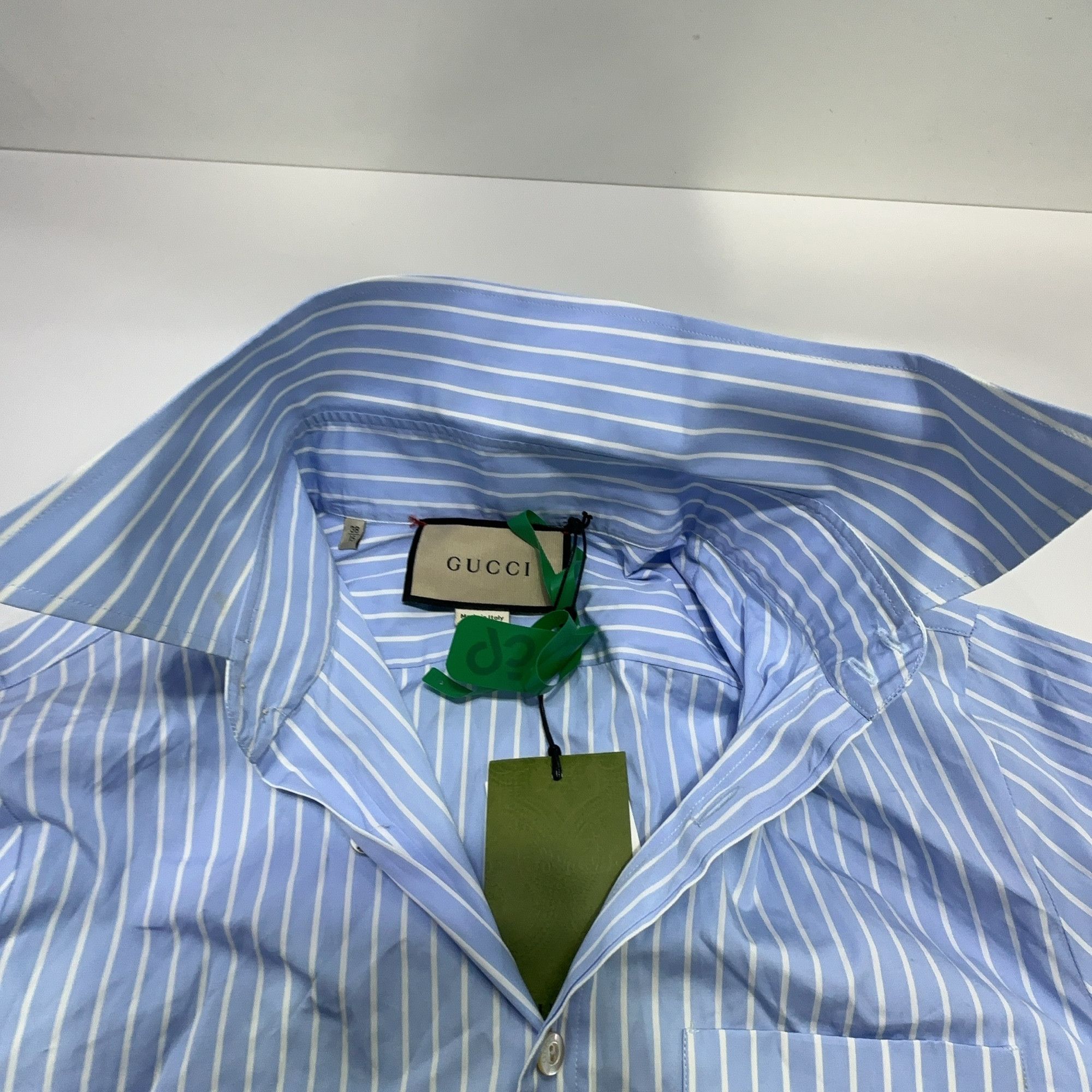 Gucci Gucci Striped Double G Embroidered Shirt Size 15 Size US S / EU 44-46 / 1 - 6 Thumbnail