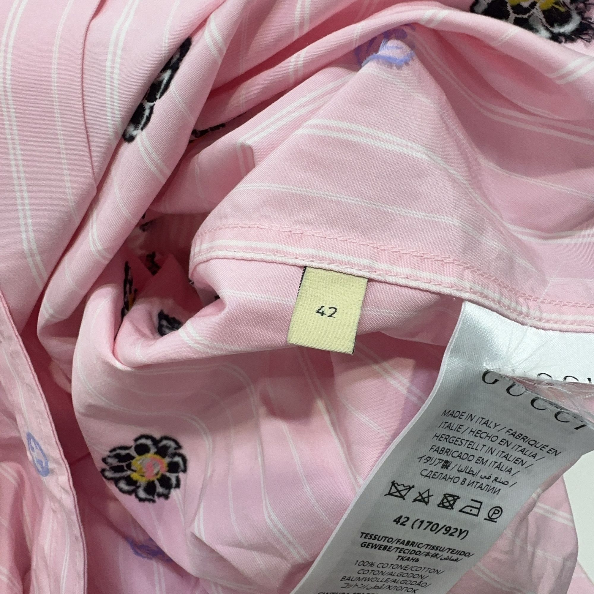 Gucci Gucci Floral Striped Shirt Mini Dress 42 Size M / US 6-8 / IT 42-44 - 4 Thumbnail