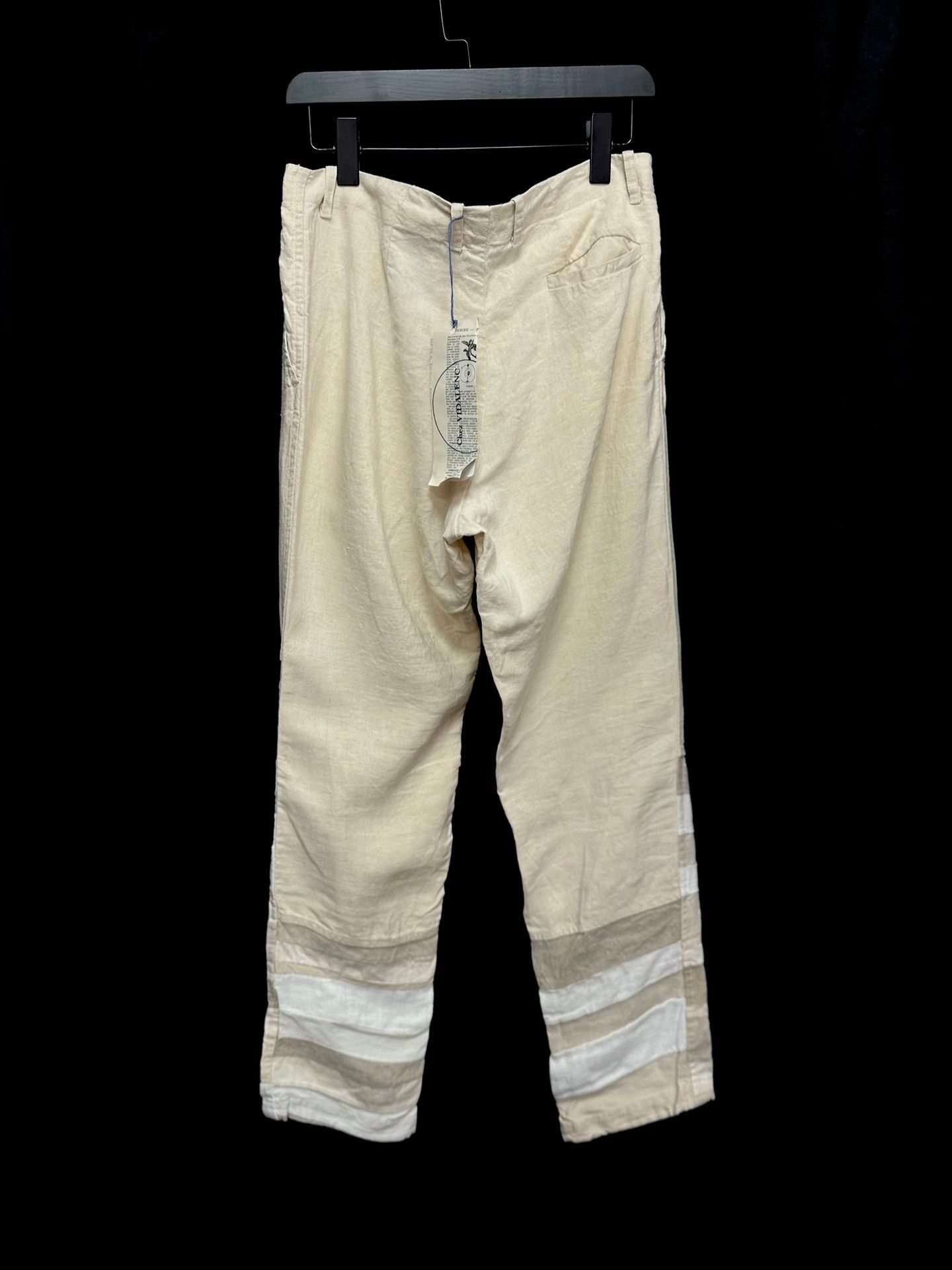 Casey Vidalenc Chez VIDALENC Vintage Linen Patchwork Pants Size 42" / US 20 - 2 Thumbnail
