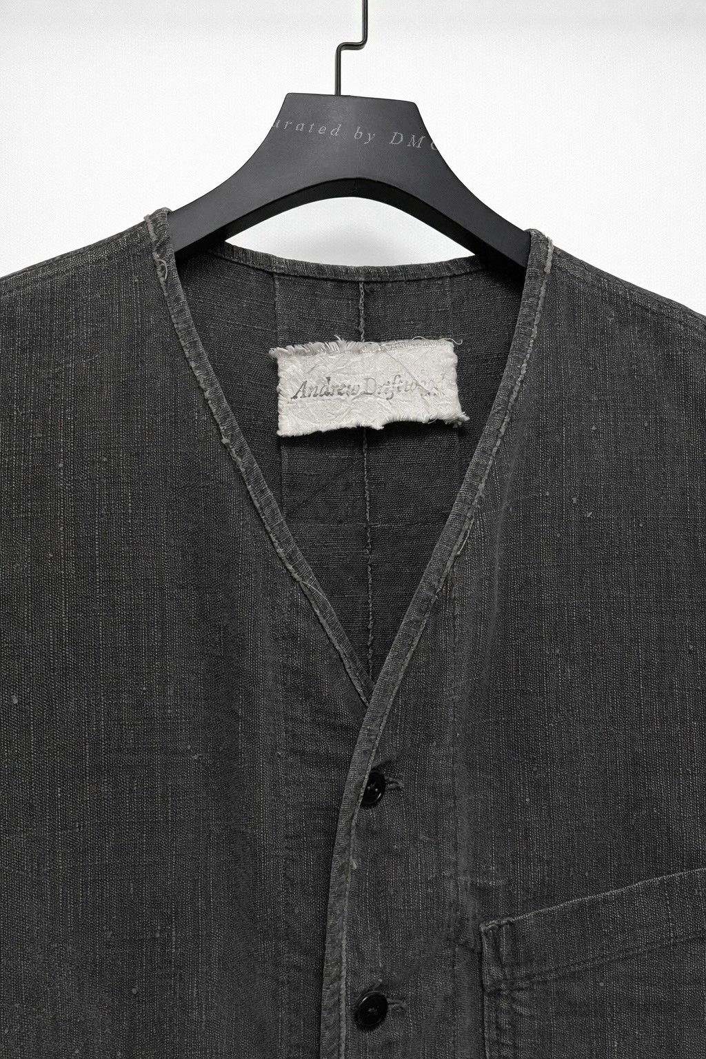 Andrew Andrew Driftwood Ink-Dyed Antique Linen Vest Size US L / EU 52-54 / 3 - 6 Thumbnail