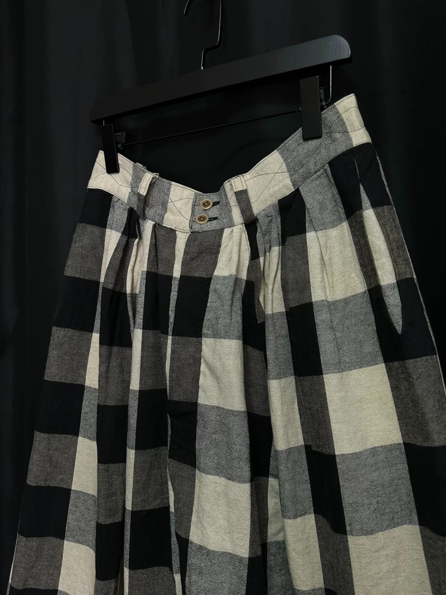 KLASICA Klasica Cotton-Linen Plaid Baggy Pants Size 40" / US 18 - 3 Thumbnail