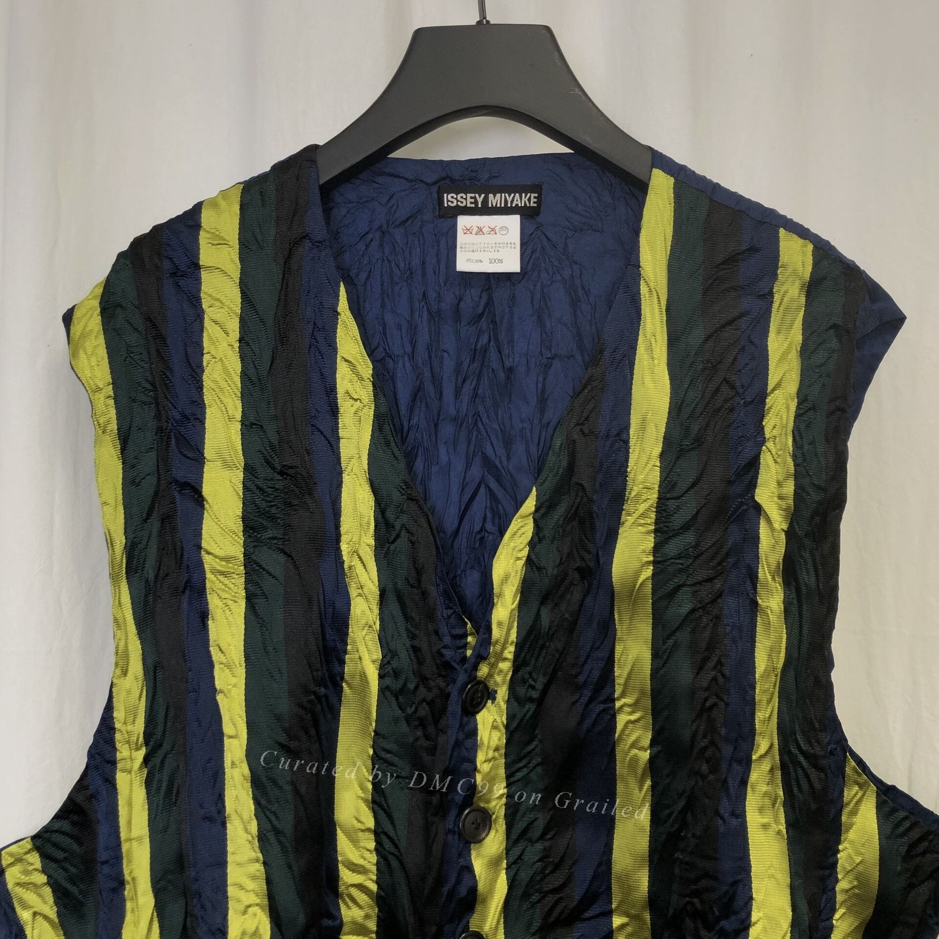 Issey Miyake Issey Miyake 1993 SS Pleated Striped Vest Size US M / EU 48-50 / 2 - 5 Thumbnail