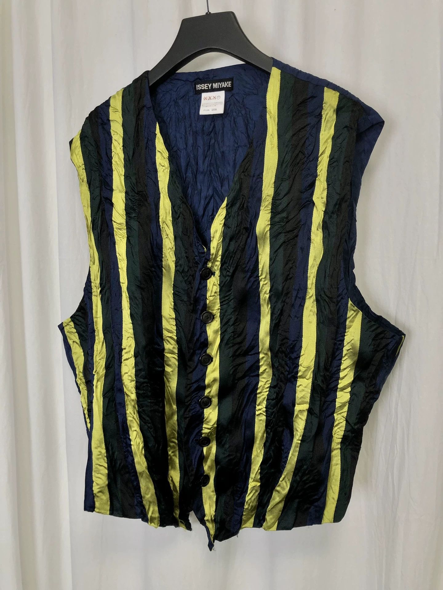 Issey Miyake Issey Miyake 1993 SS Pleated Striped Vest Size US M / EU 48-50 / 2 - 4 Thumbnail