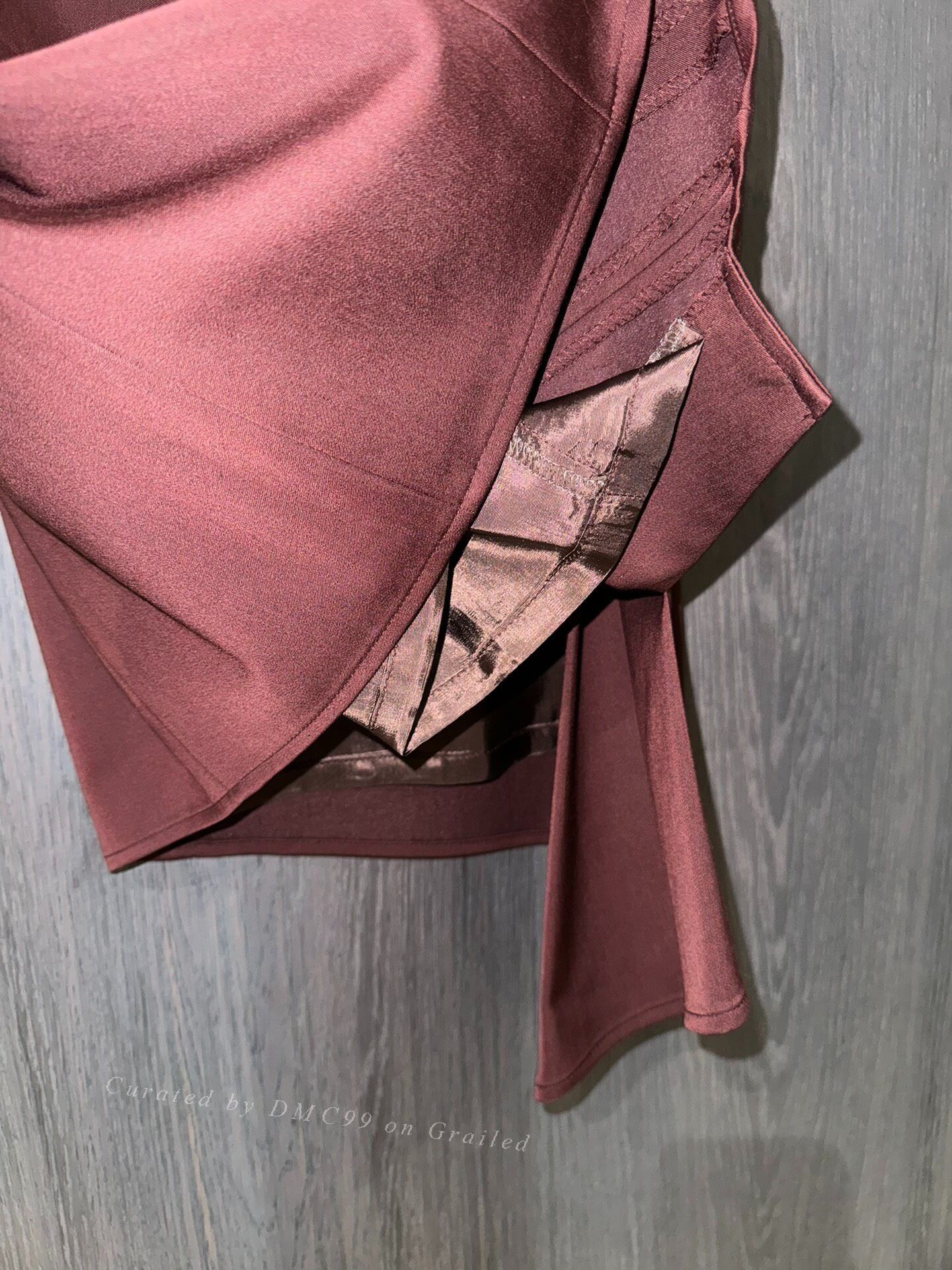 A.F. Vandevorst A.F.Vandevorst Wine Red Structured Midi Skirt Size 42" / US 20 - 3 Thumbnail