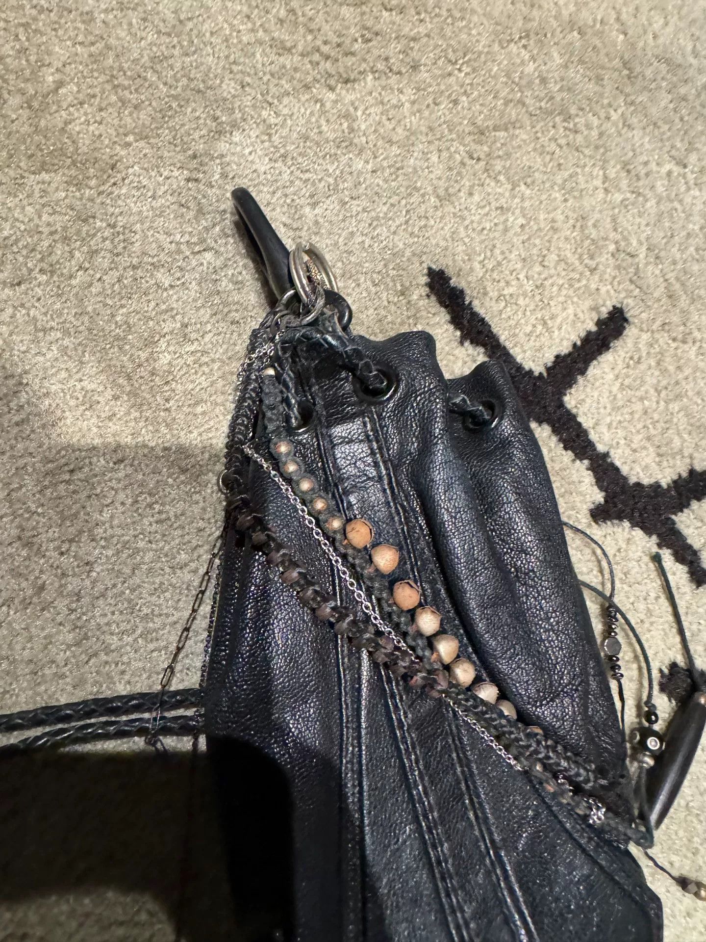 KMRii Rivet Sheepskin Crossbody Pouch Size ONE SIZE - 8 Thumbnail