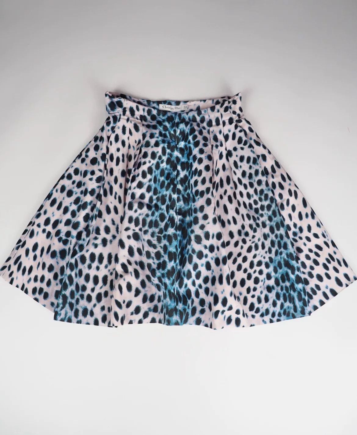 John Galliano Christian Dior A-Line Leopard Print Skirt Size 40" / US 18 - 2 Thumbnail