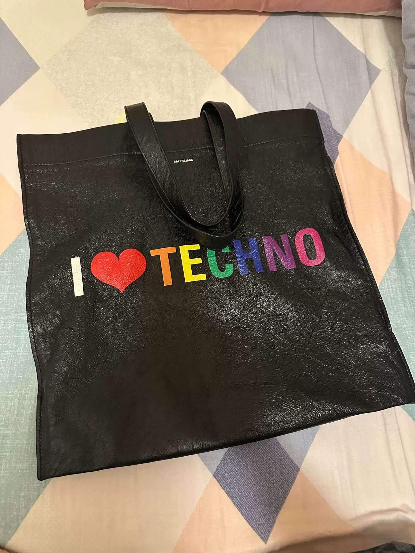Balenciaga Balenciaga I Love Techno Leather Tote Size ONE SIZE - 5 Thumbnail