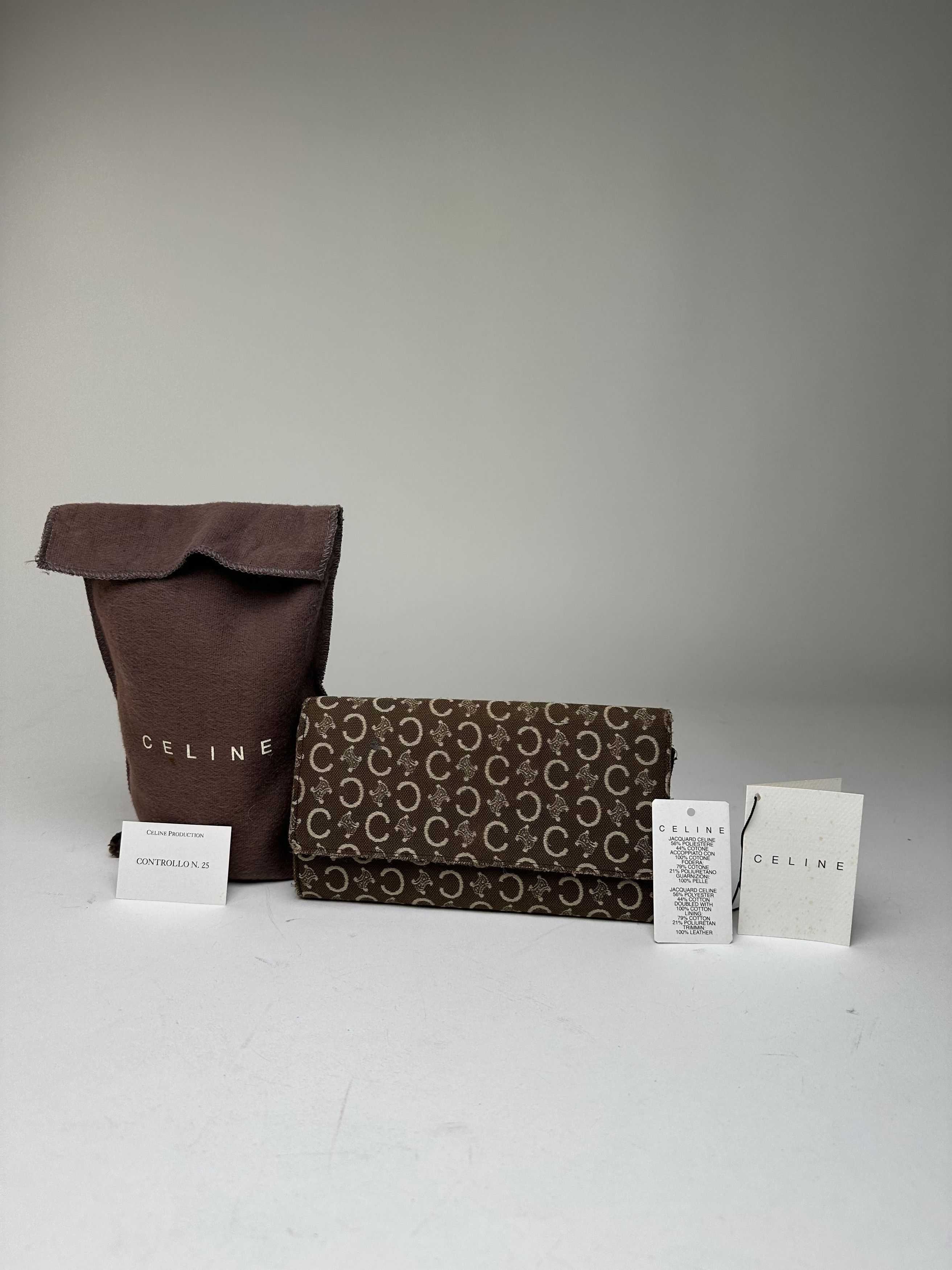 Celine Vintage Macadam Canvas Continental Wallet Brown Size ONE SIZE - 10 Thumbnail
