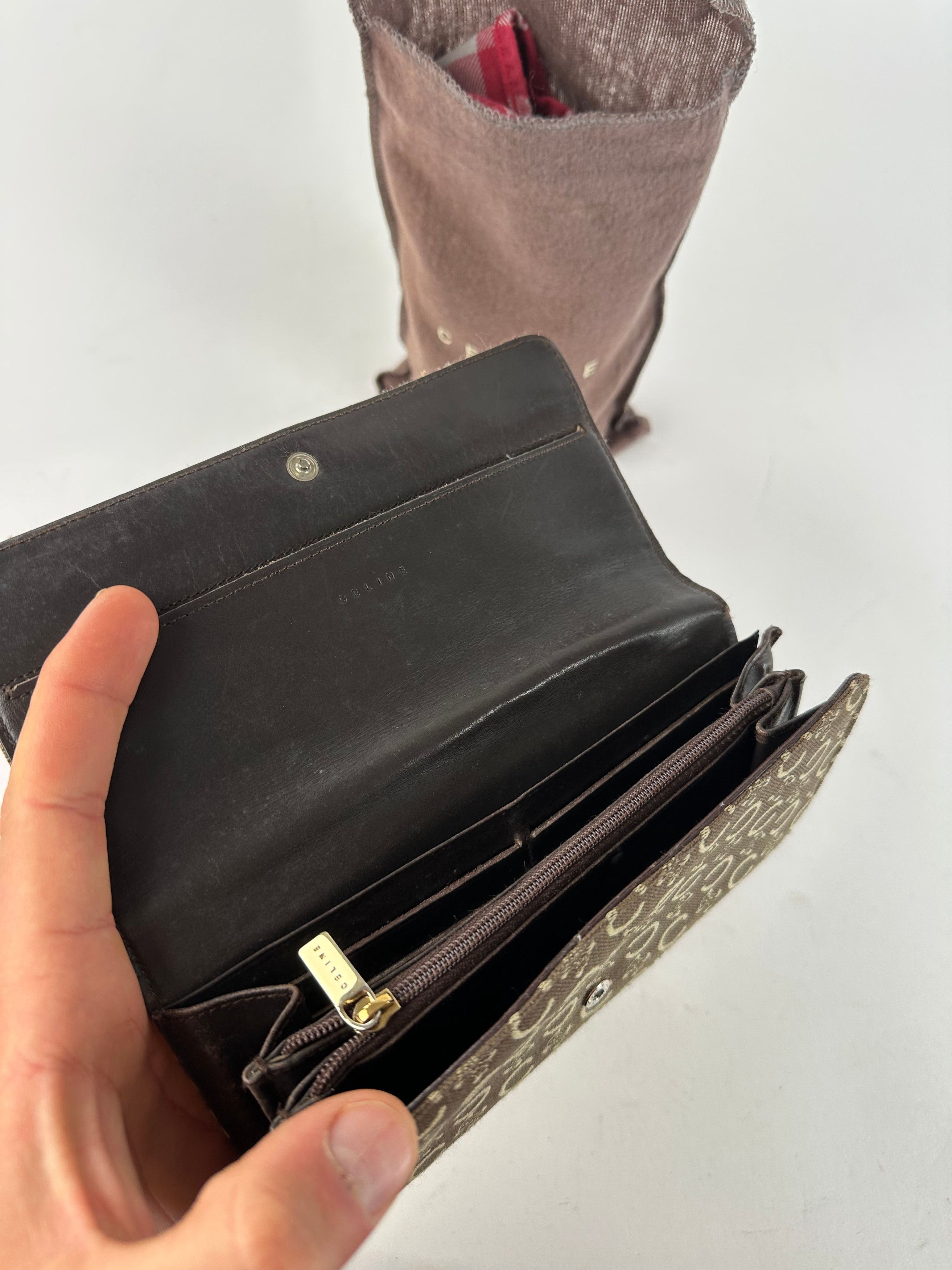 Celine Vintage Macadam Canvas Continental Wallet Brown Size ONE SIZE - 5 Thumbnail