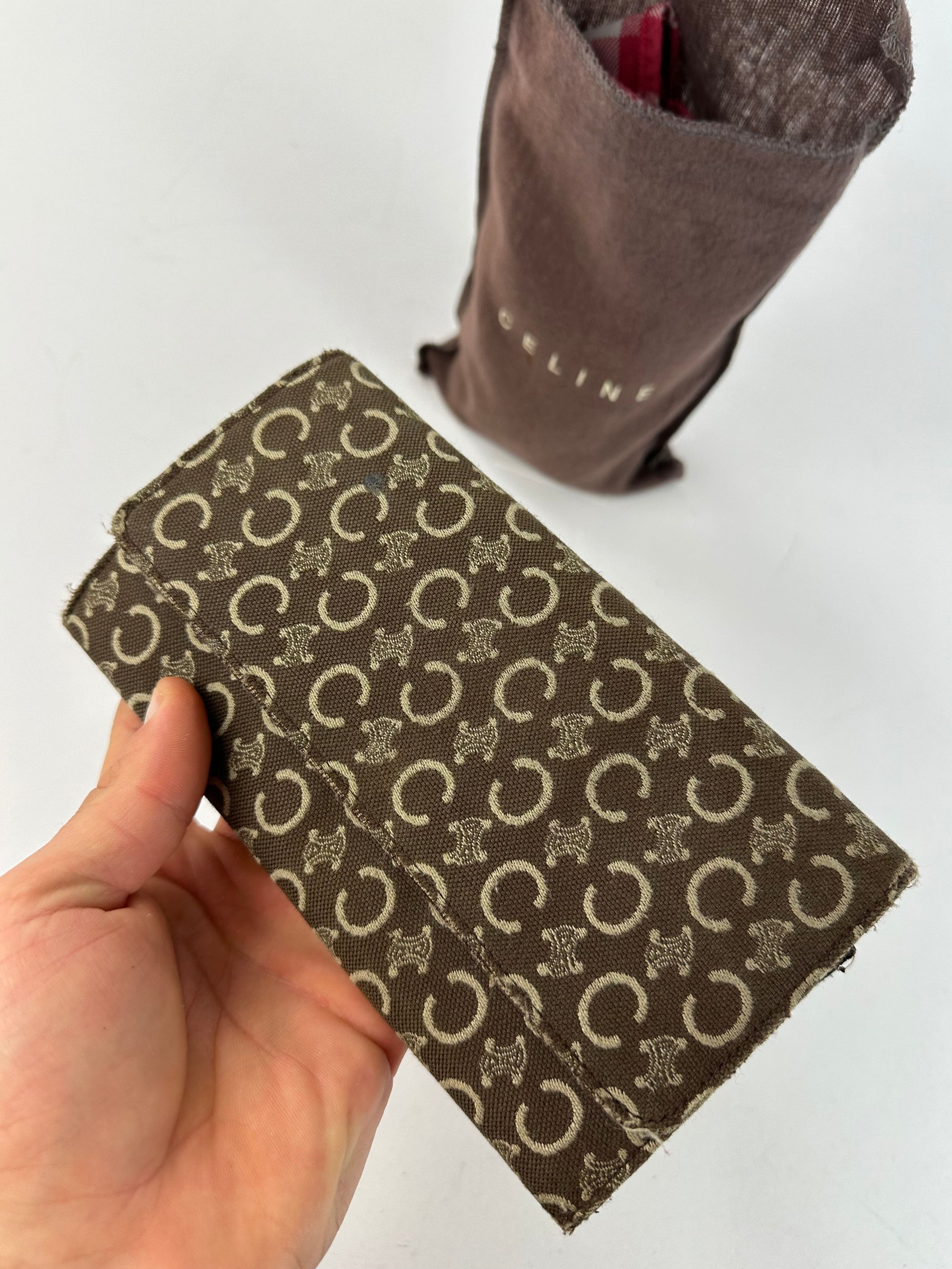 Celine Vintage Macadam Canvas Continental Wallet Brown Size ONE SIZE - 7 Thumbnail