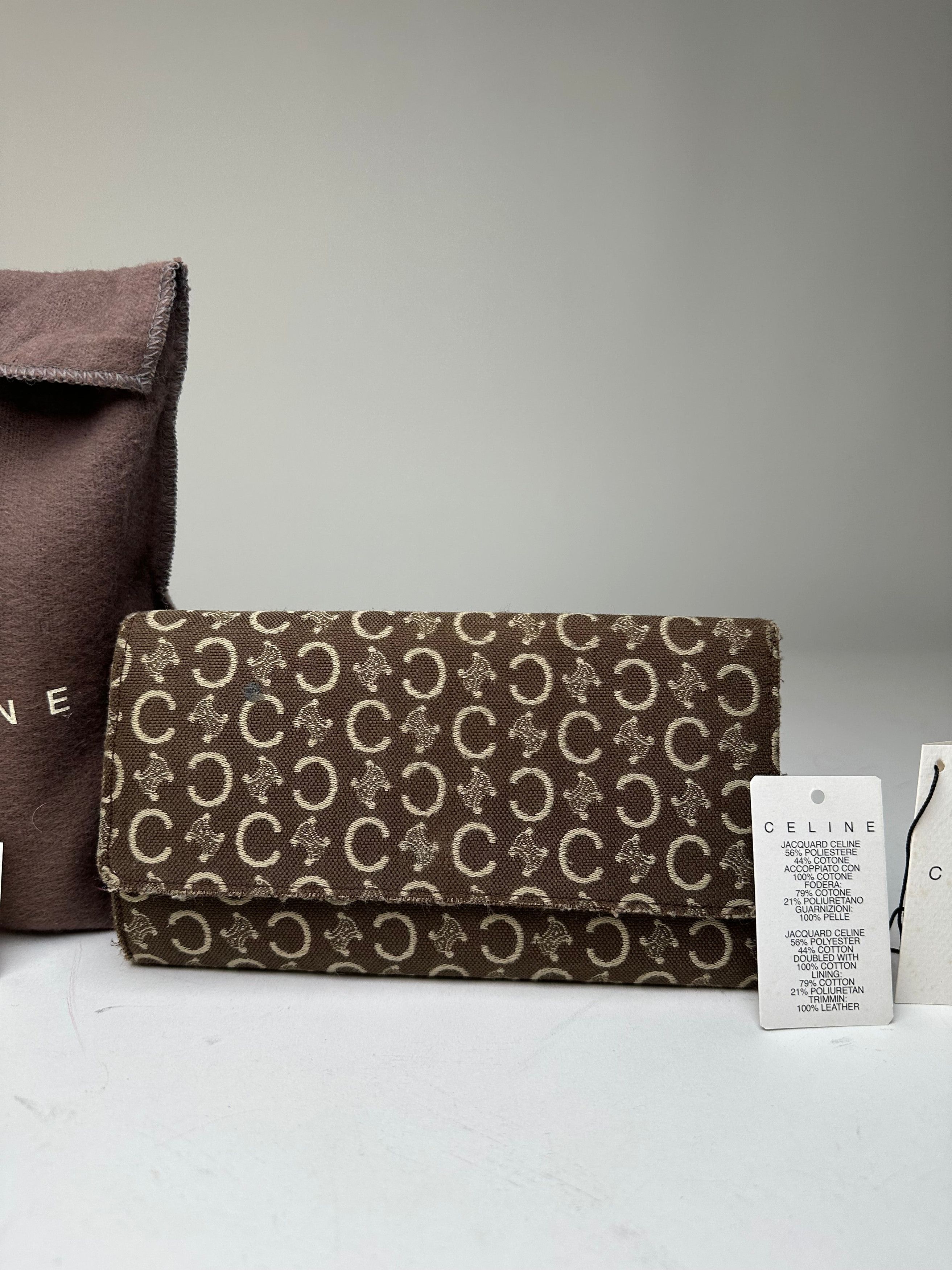 Celine Vintage Macadam Canvas Continental Wallet Brown Size ONE SIZE - 11 Thumbnail
