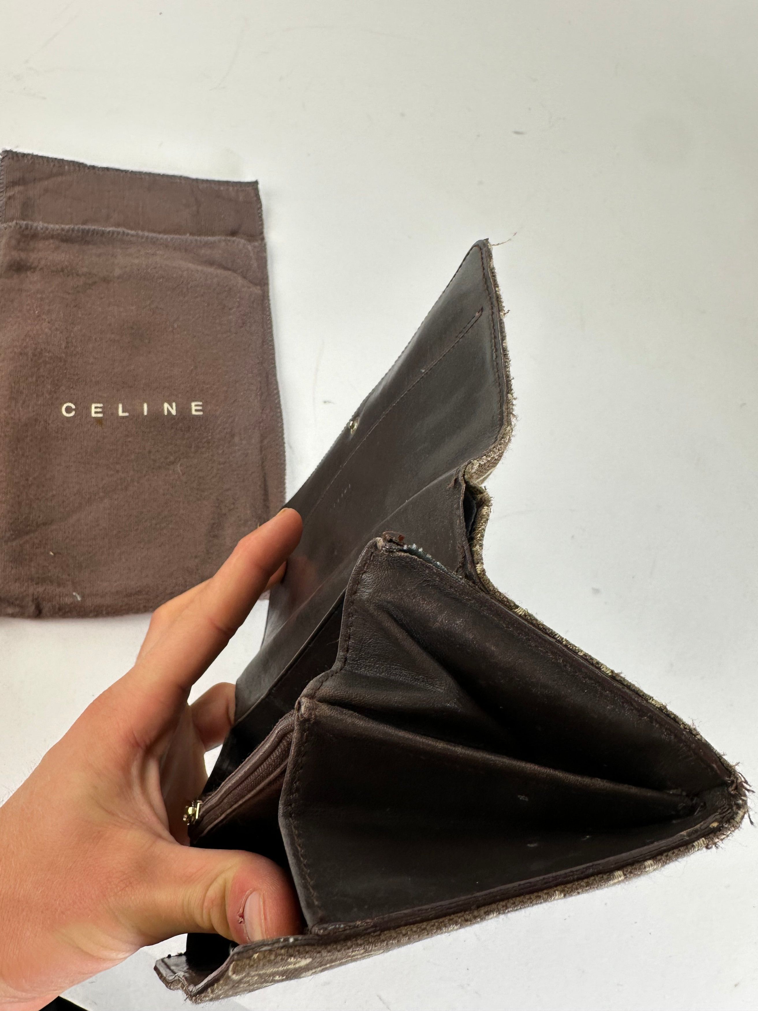 Celine Vintage Macadam Canvas Continental Wallet Brown Size ONE SIZE - 3 Thumbnail