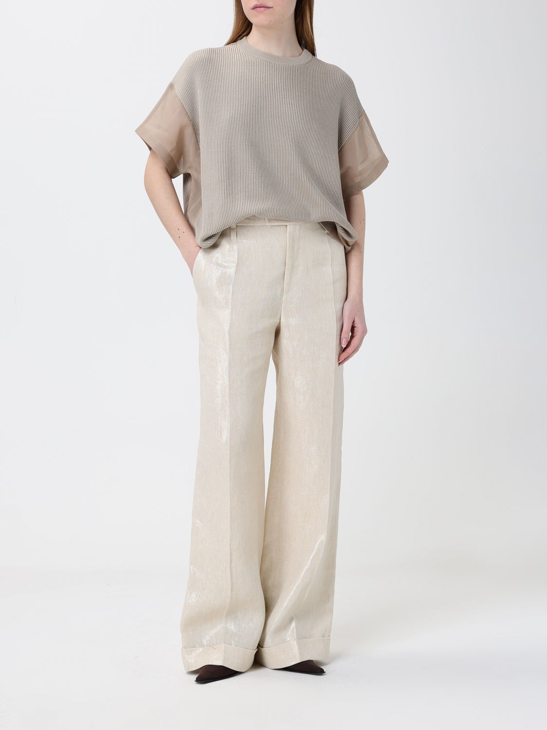Brunello Cucinelli Brunello Cucinelli Sweater Woman Beige Size XS / US 0-2 / IT 36-38 - 2 Thumbnail