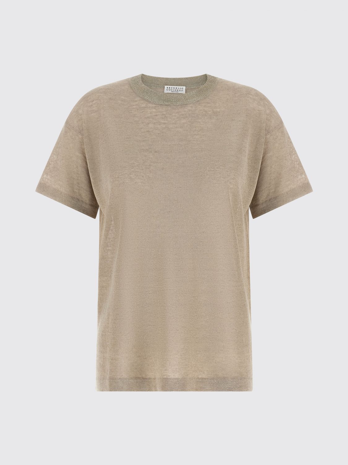 Brunello Cucinelli Brunello Cucinelli T-Shirt Woman Beige Size L / US 10 / IT 46 - 2 Thumbnail