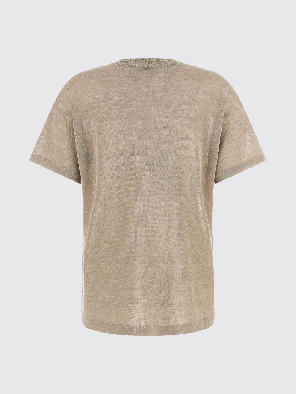 Brunello Cucinelli Brunello Cucinelli T-Shirt Woman Beige Size XL / US 12-14 / IT 48-50 - 3 Thumbnail