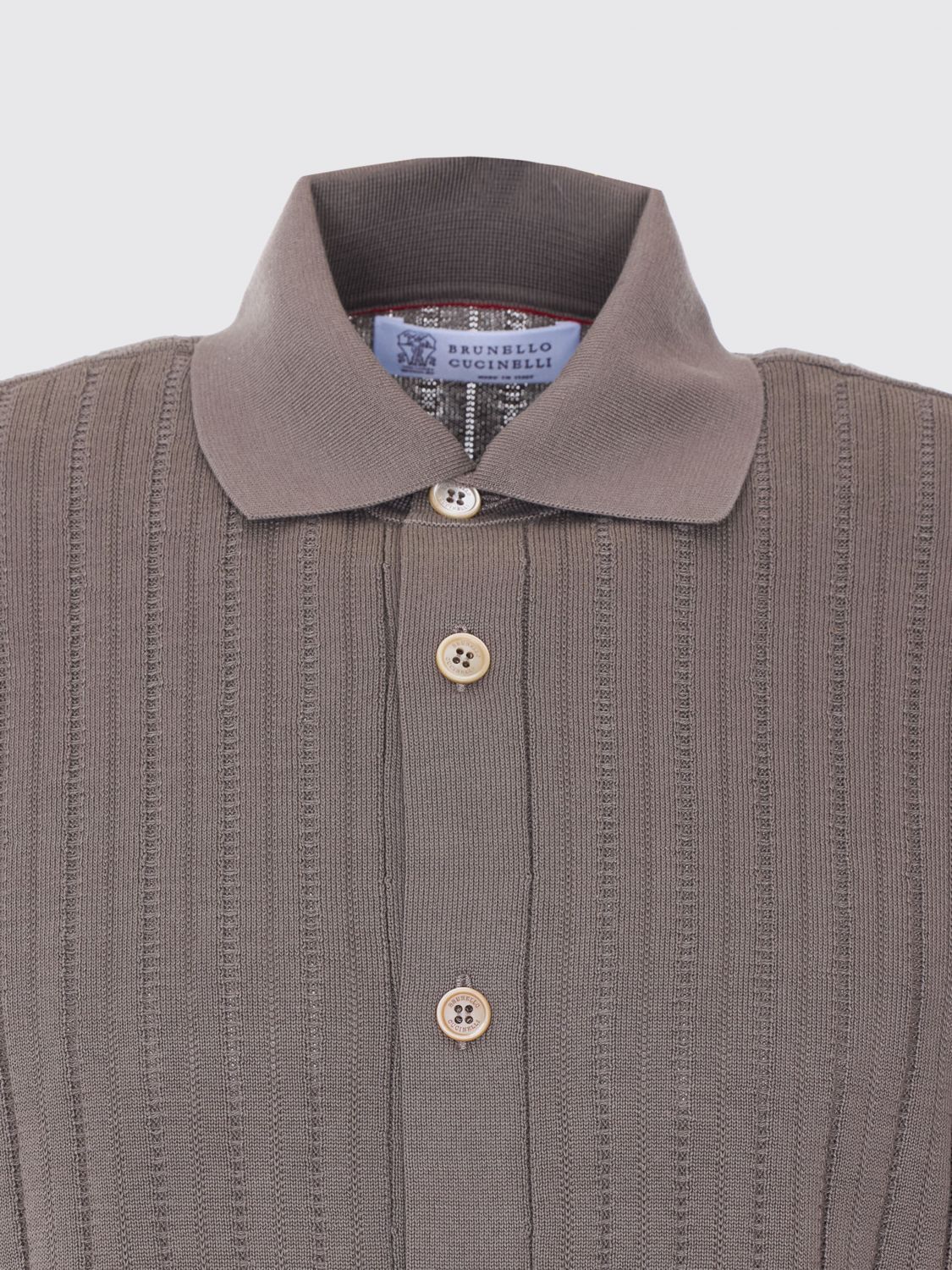 Brunello Cucinelli Brunello Cucinelli Polo Shirt Men Brown Size US XL / EU 56 / 4 - 4 Thumbnail