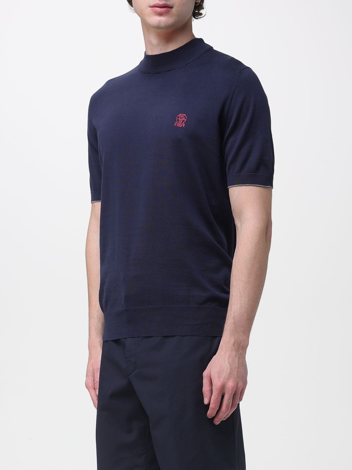 Brunello Cucinelli Brunello Cucinelli Sweater Men Blue Size US XL / EU 56 / 4 - 4 Thumbnail