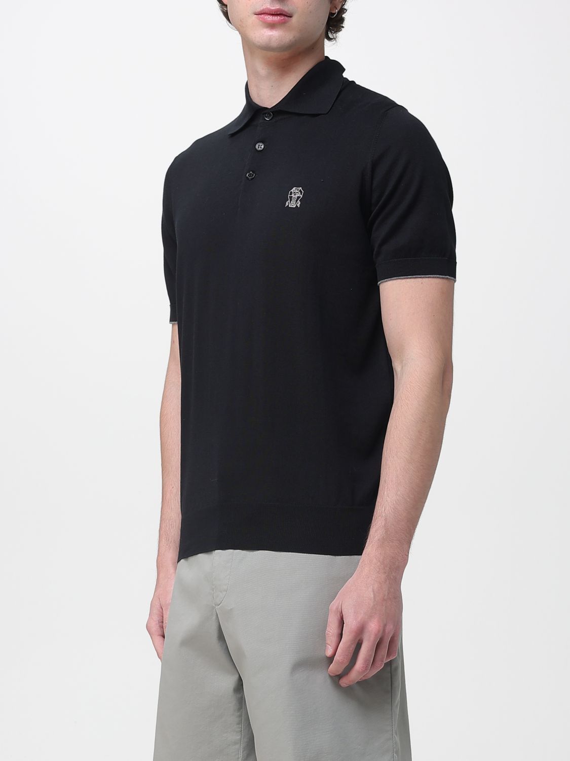 Brunello Cucinelli Brunello Cucinelli Polo Shirt Men Black Size US XL / EU 56 / 4 - 4 Thumbnail