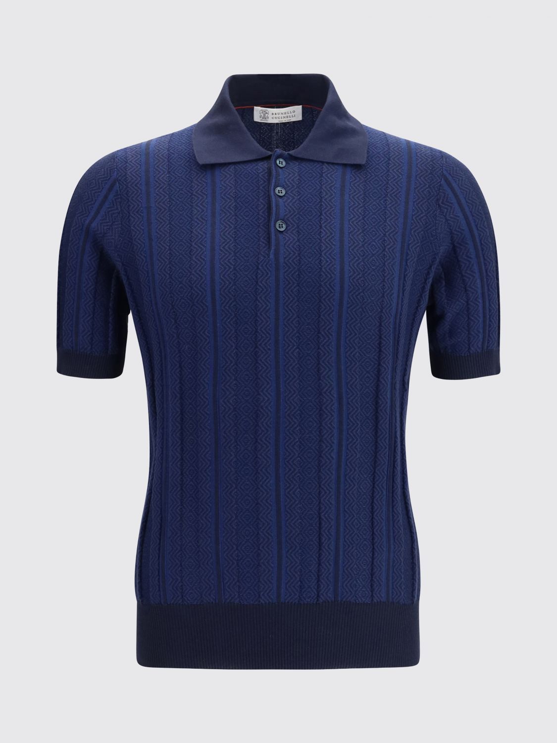 Brunello Cucinelli Brunello Cucinelli Polo Shirt Men Navy Size US XL / EU 56 / 4 - 2 Thumbnail