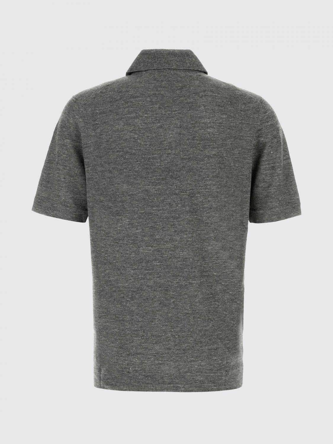 Brunello Cucinelli Brunello Cucinelli Polo Shirt Men Grey Size US L / EU 52-54 / 3 - 3 Thumbnail